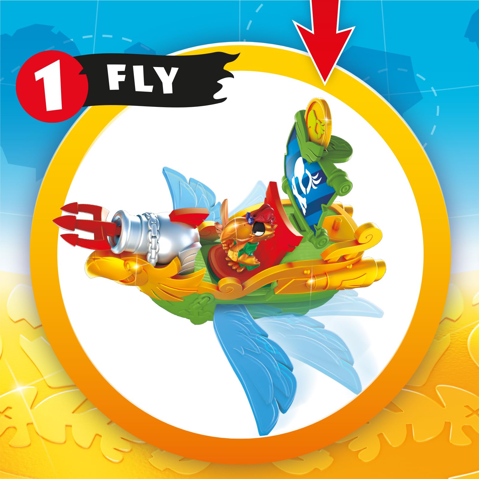 PIRATIX ADVENTURE WORLD Sky Hunter Pirate Ship Playset | Flapping Wings | Fires Cannon | Includes Captain Wings Figure 5
