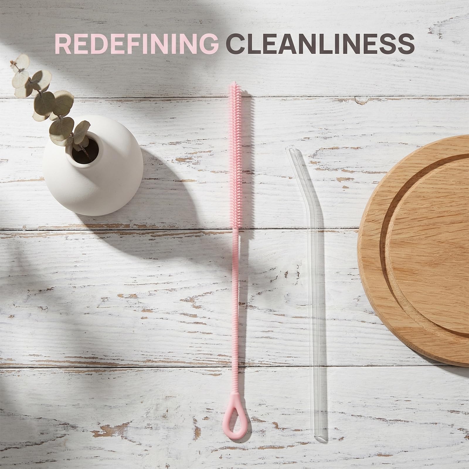 Admygo Silicone Straw Cleaner Brush Set - 2PCS with 6mm & 9mm Heads | 250mm Long 7