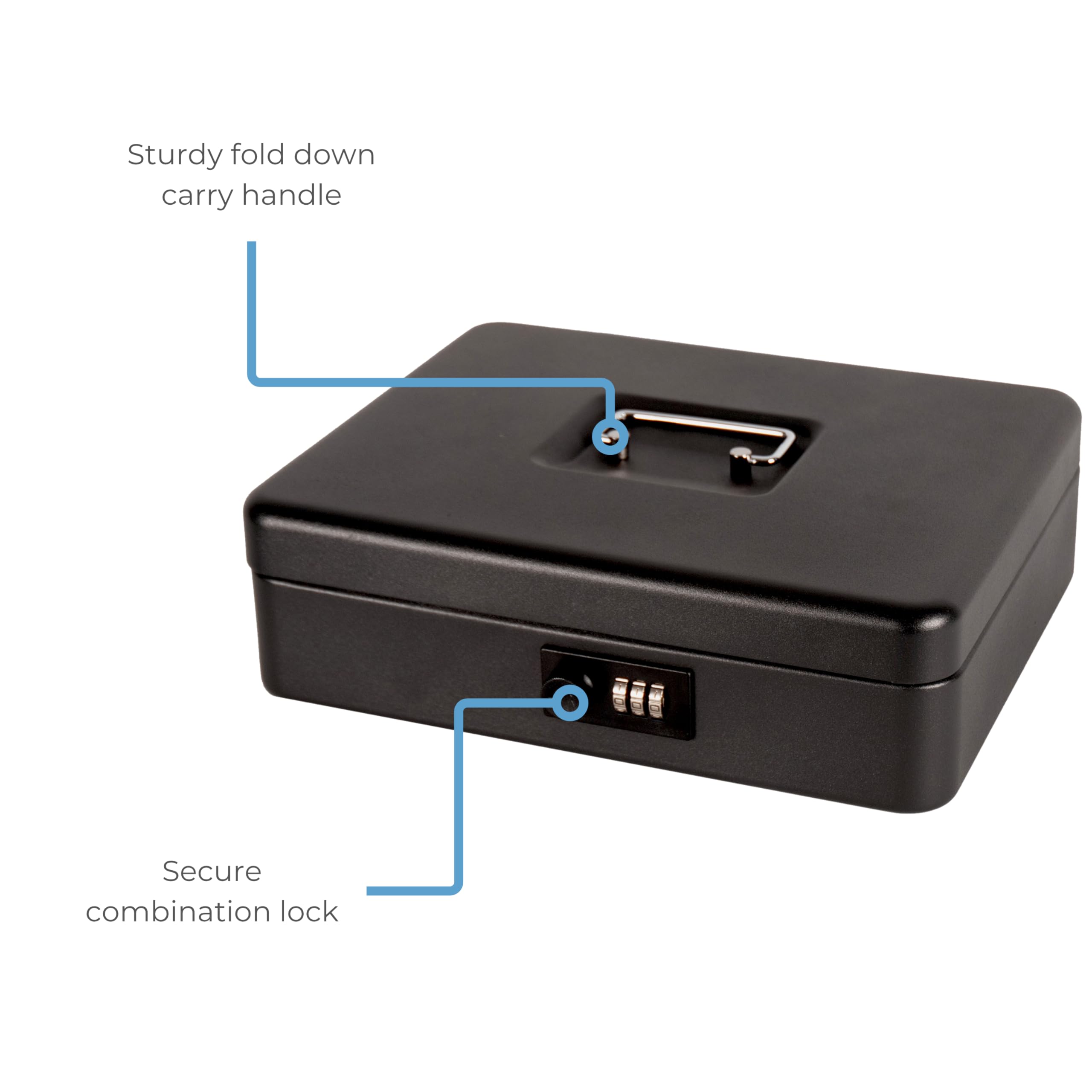 Cathedral Products 12 Inch Steel Cash Box with Combination Lock | Durable Powder-Coated Steel | Portable 4