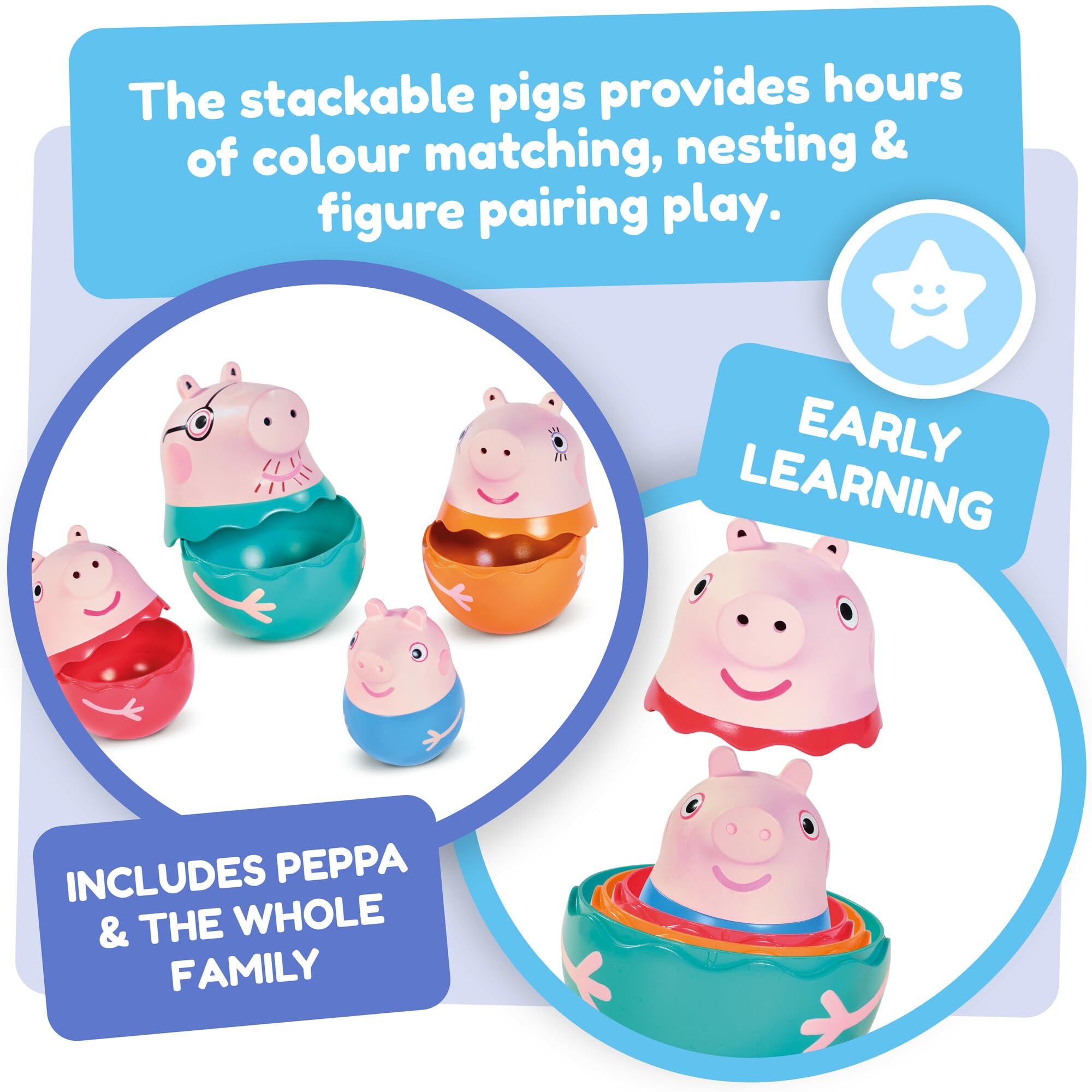 Toomies Peppa’s Nesting Family Bath Toy E73526 | Stacking & Scooping Fun | Ages 18 Months+ 6