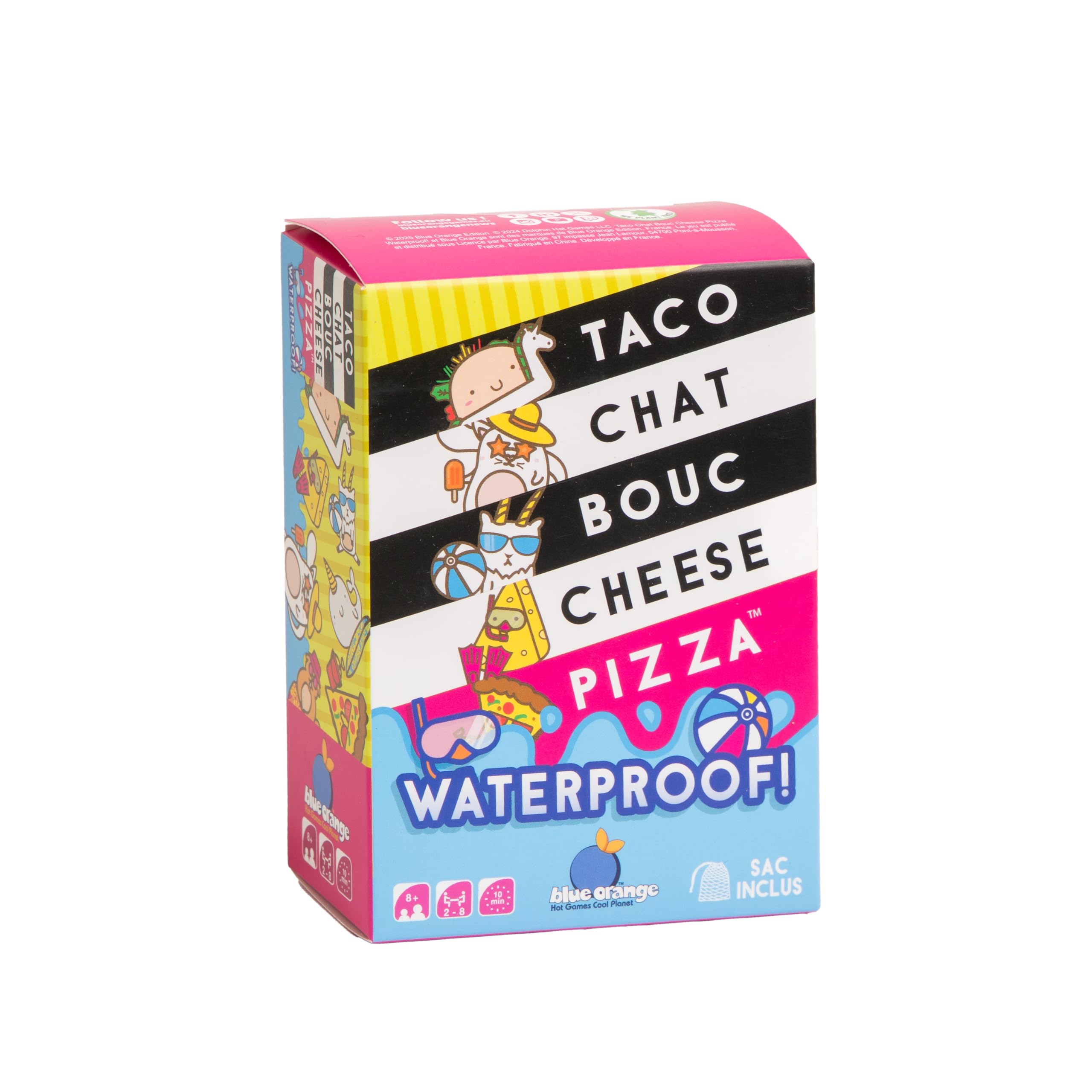 blue orange Taco Cat Goat Cheese Pizza Waterproof Family Card Game | 64 Cards | Ages 8+ 1