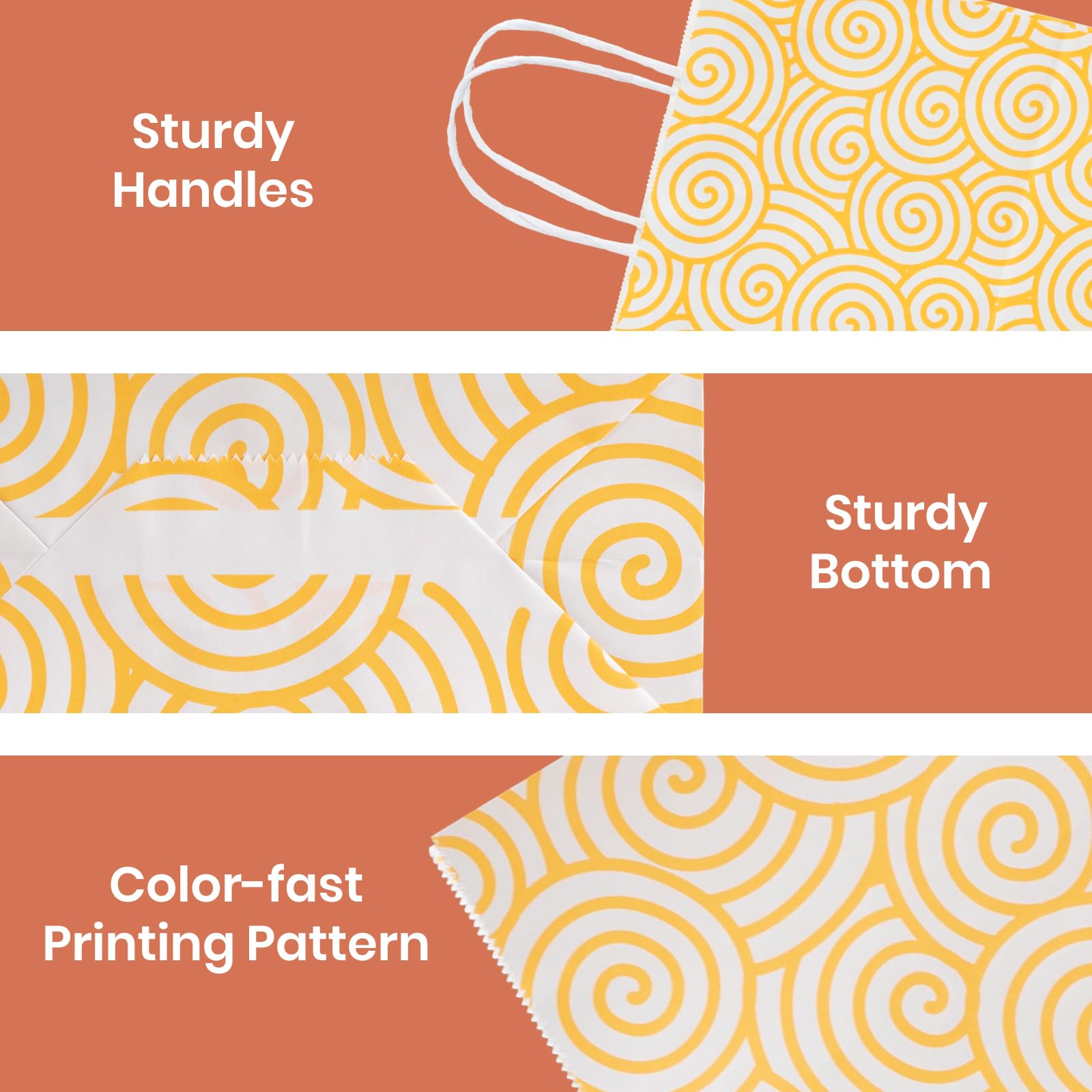 Parmedu Paper Gift Bags with Handles - 24 Count Assorted Colors | 10.2" H x 8.5" W | Virgin Wood Pulp 5