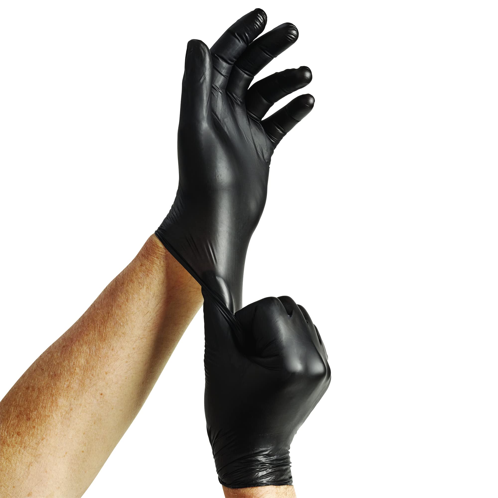 Spontex Handy Tough Disposable Gloves - Nitrile, Black, 20 Count | Food Safe 4