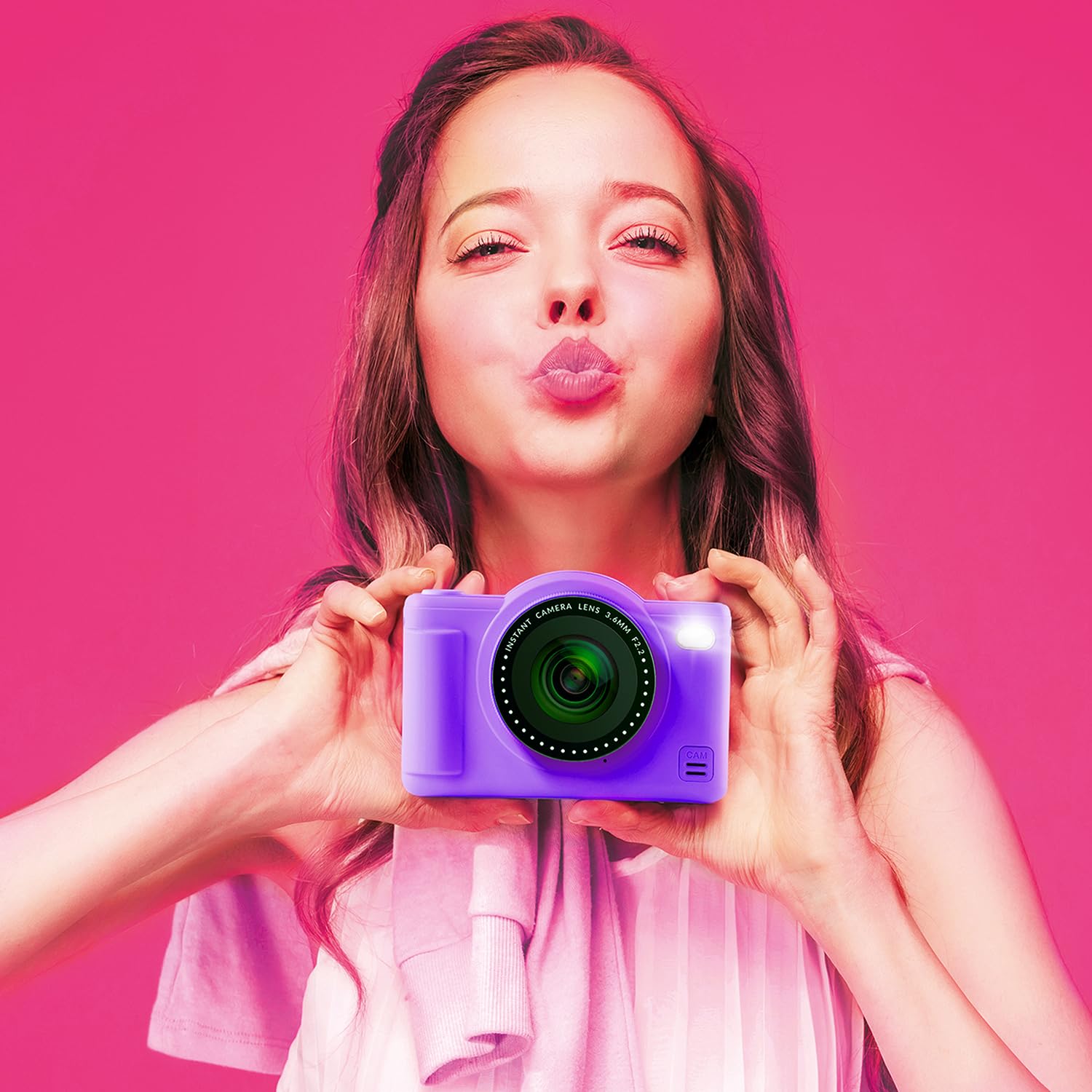 Photo Creator Pop Colour Digital Camera - 32MP Kids Camera with Flash & Selfie Lens