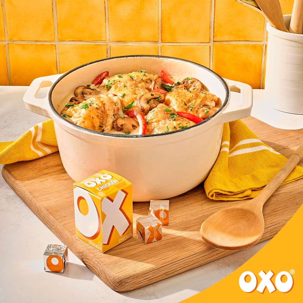 OXO Reduced Salt Chicken Stock Cubes - 12 Count | Big Flavour | 71g Pack 5