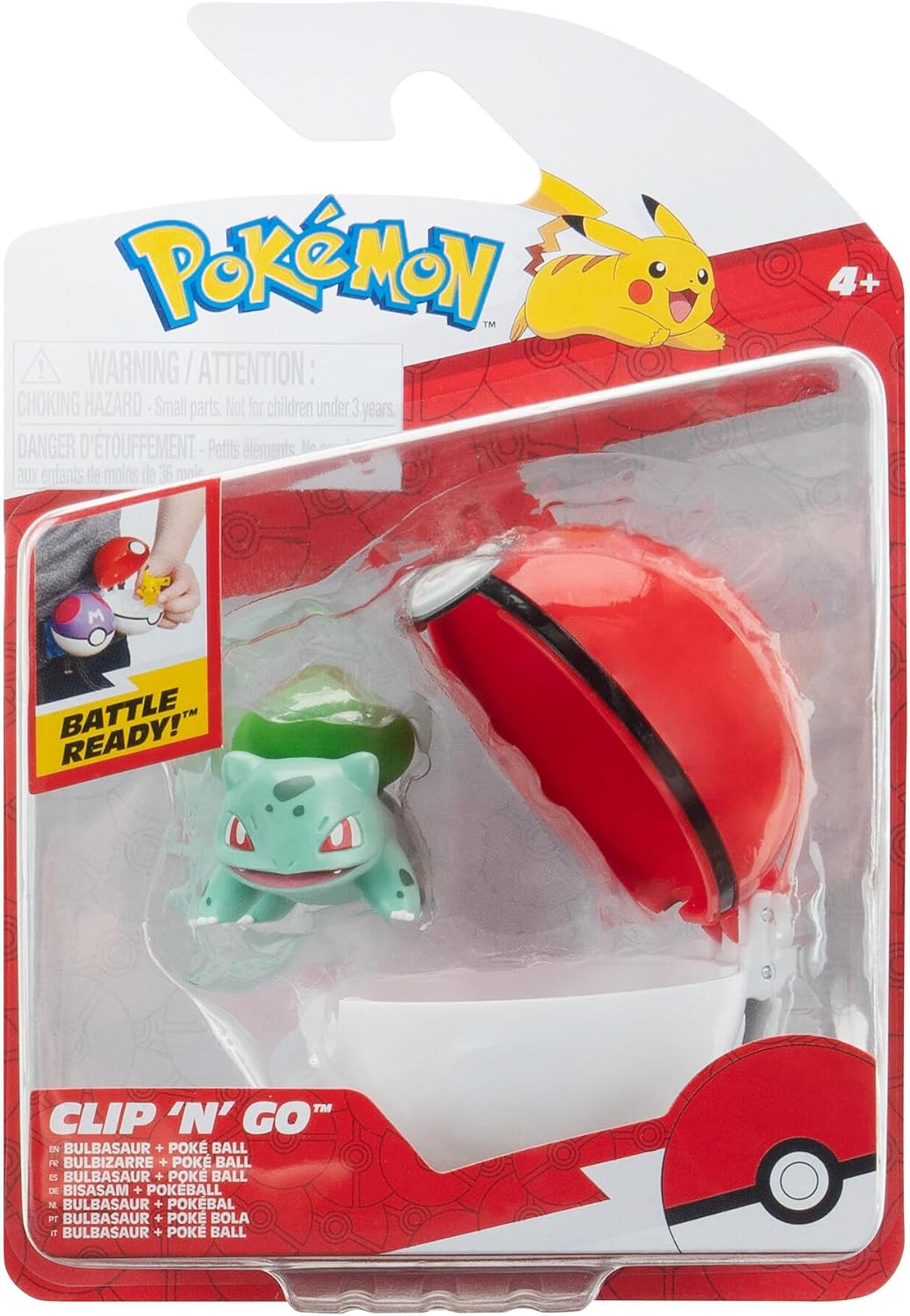 Pokémon Bulbasaur Clip 'N' Go Poké Ball Set - Pocket-Size Figure | Ages 4+