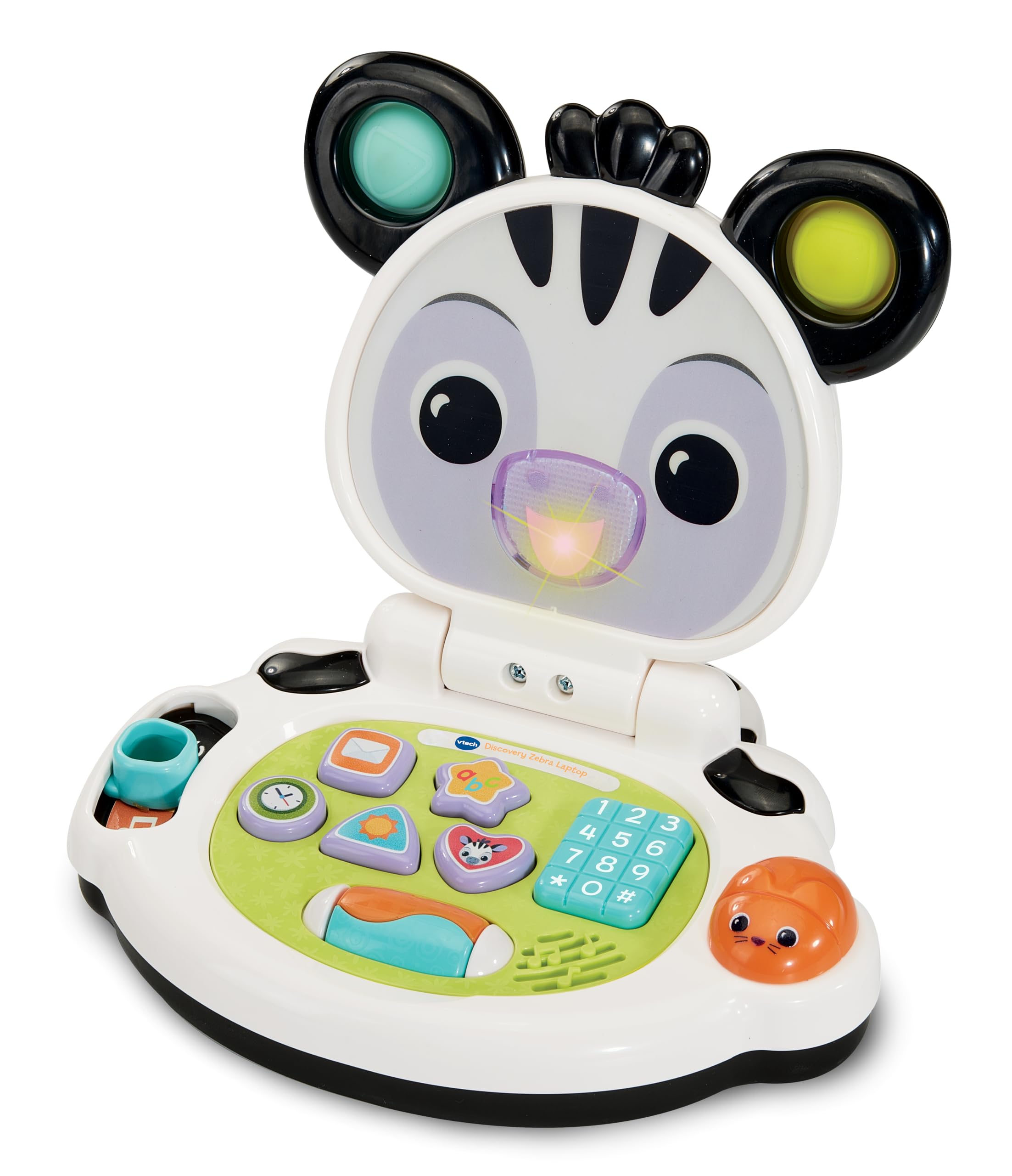 VTech Baby Discovery Zebra Laptop, Interactive Baby Toy with Lights, Music,