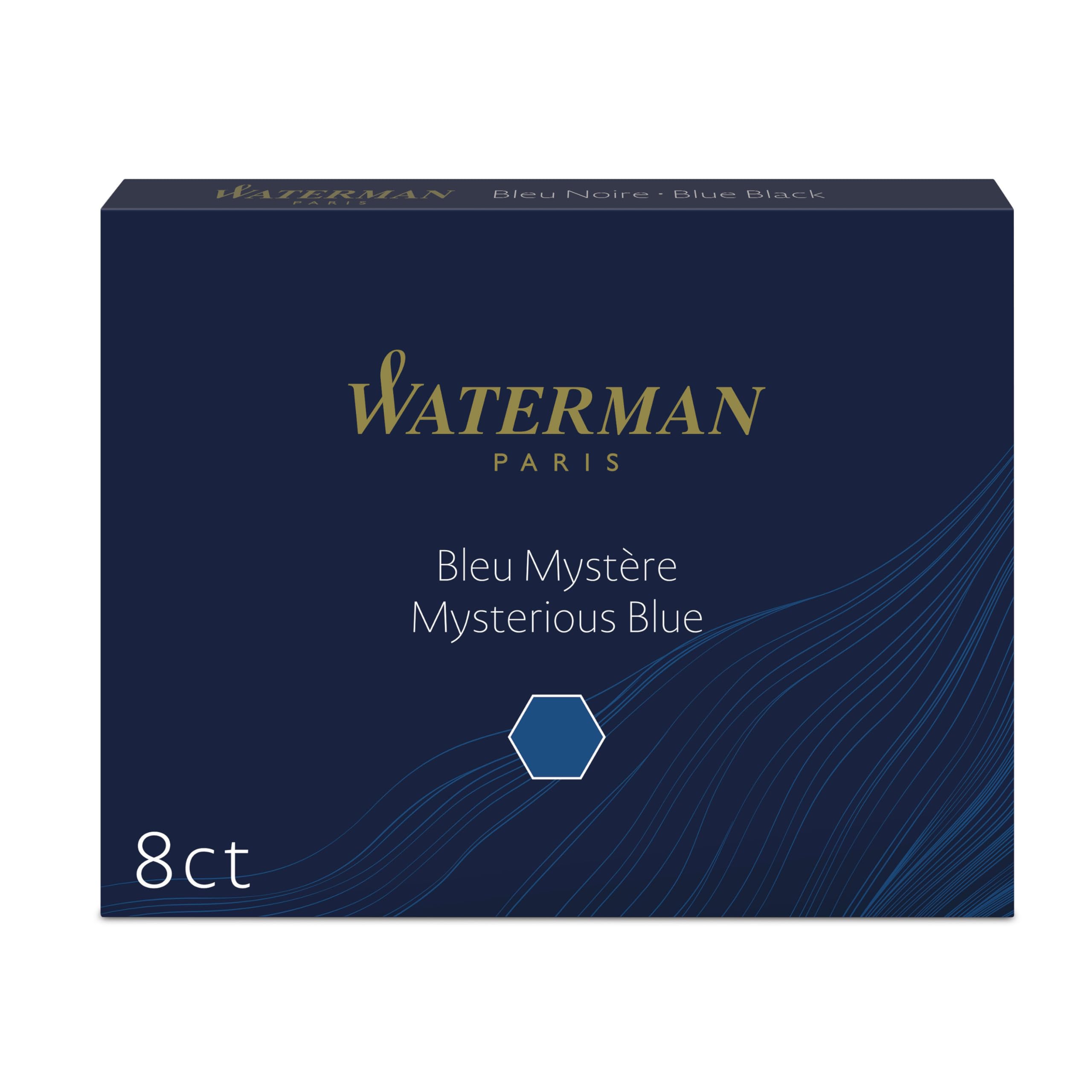 Waterman Fountain Pen Refills - Long Cartridges, Mysterious Blue Ink | 8 Count 7