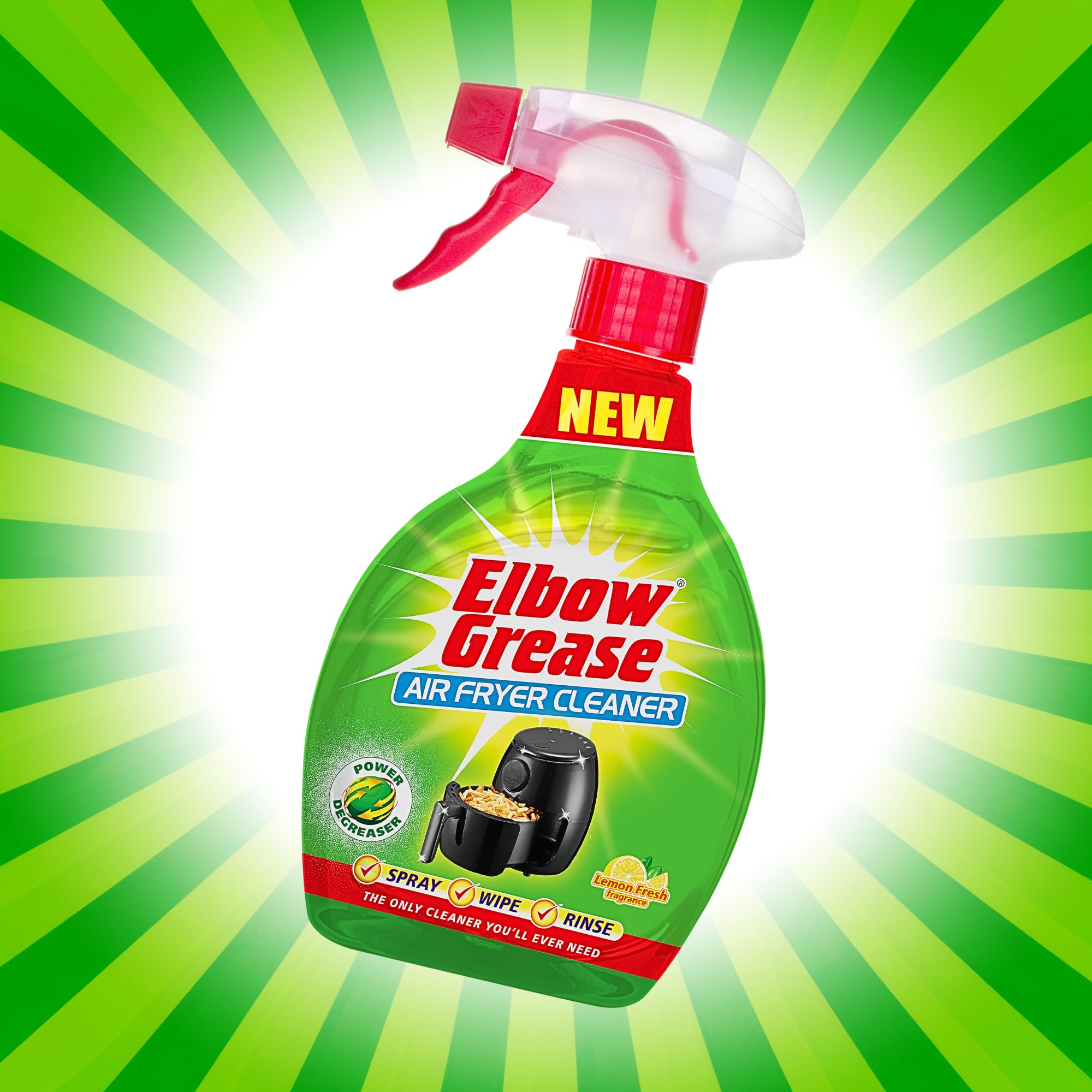 Elbow Grease Air Fryer Cleaner Spray - Powerful Degreaser | Lemon Fresh Scent | 500ml 8