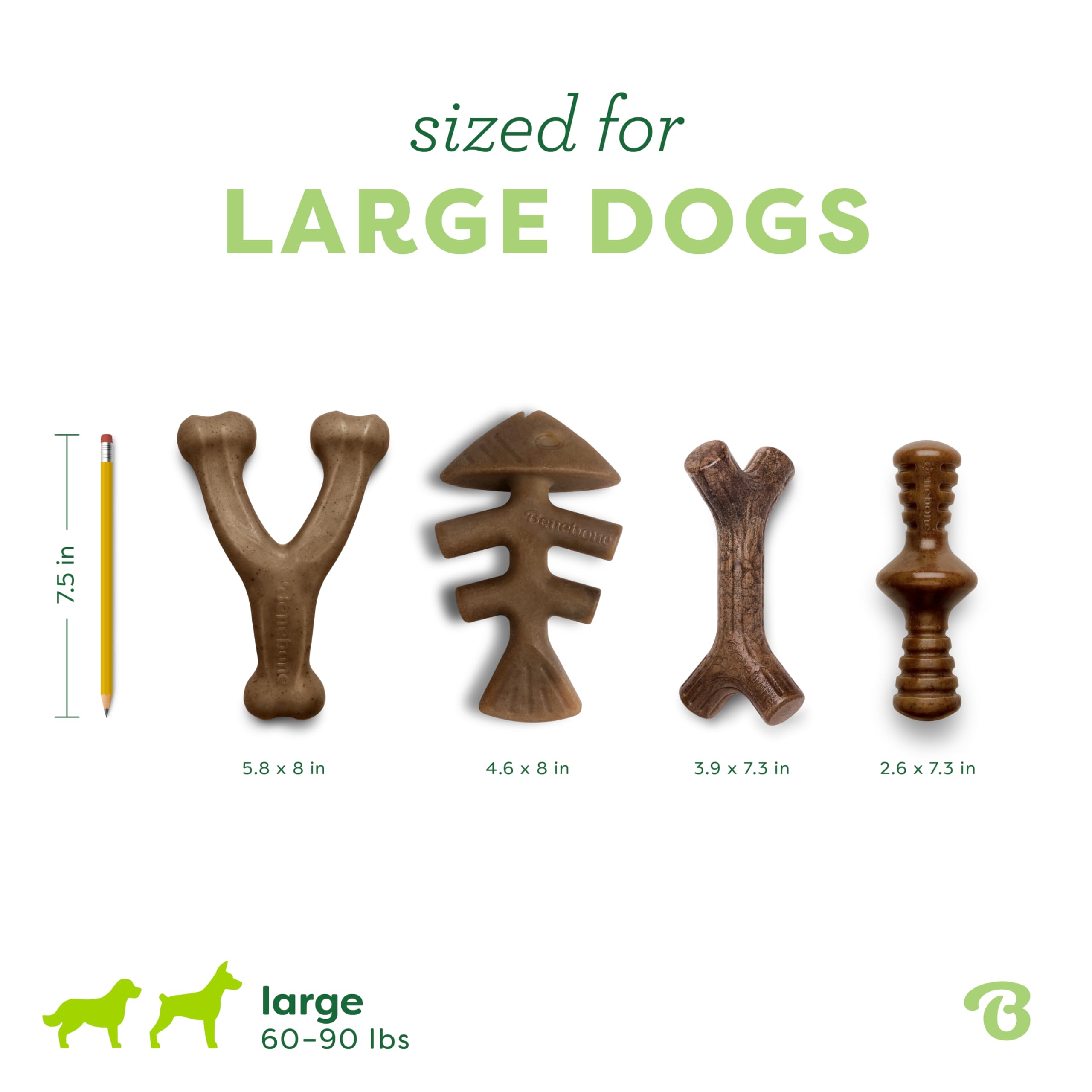 Benebone Indestructible Dog Chew Toy Gift Box - 4 Pack for Large Dogs up to 41kg 4