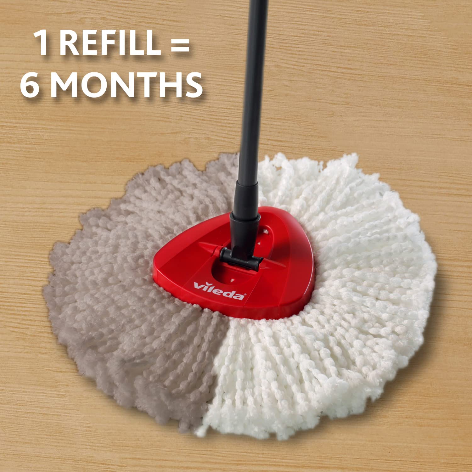 Vileda Turbo Spin Mop Refill - Twin Pack | Removes 99% Bacteria with Water | Lasts 6 Months 3