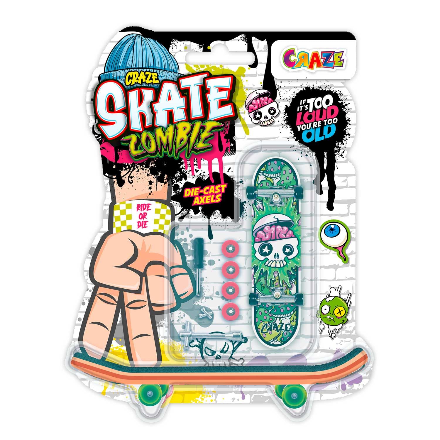 CRAZE SKATE Fingerboard Single Mix - Fully Assembled, Customisable, Die-Cast Axles | Model 54727
