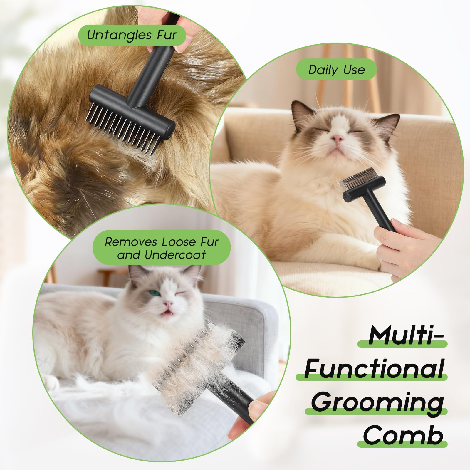 Euqvunn Dematting Comb for Dogs and Cats - Stainless Steel Teeth | Lightweight ABS Body | 17.5 x 7.2 x 1.9 cm 7