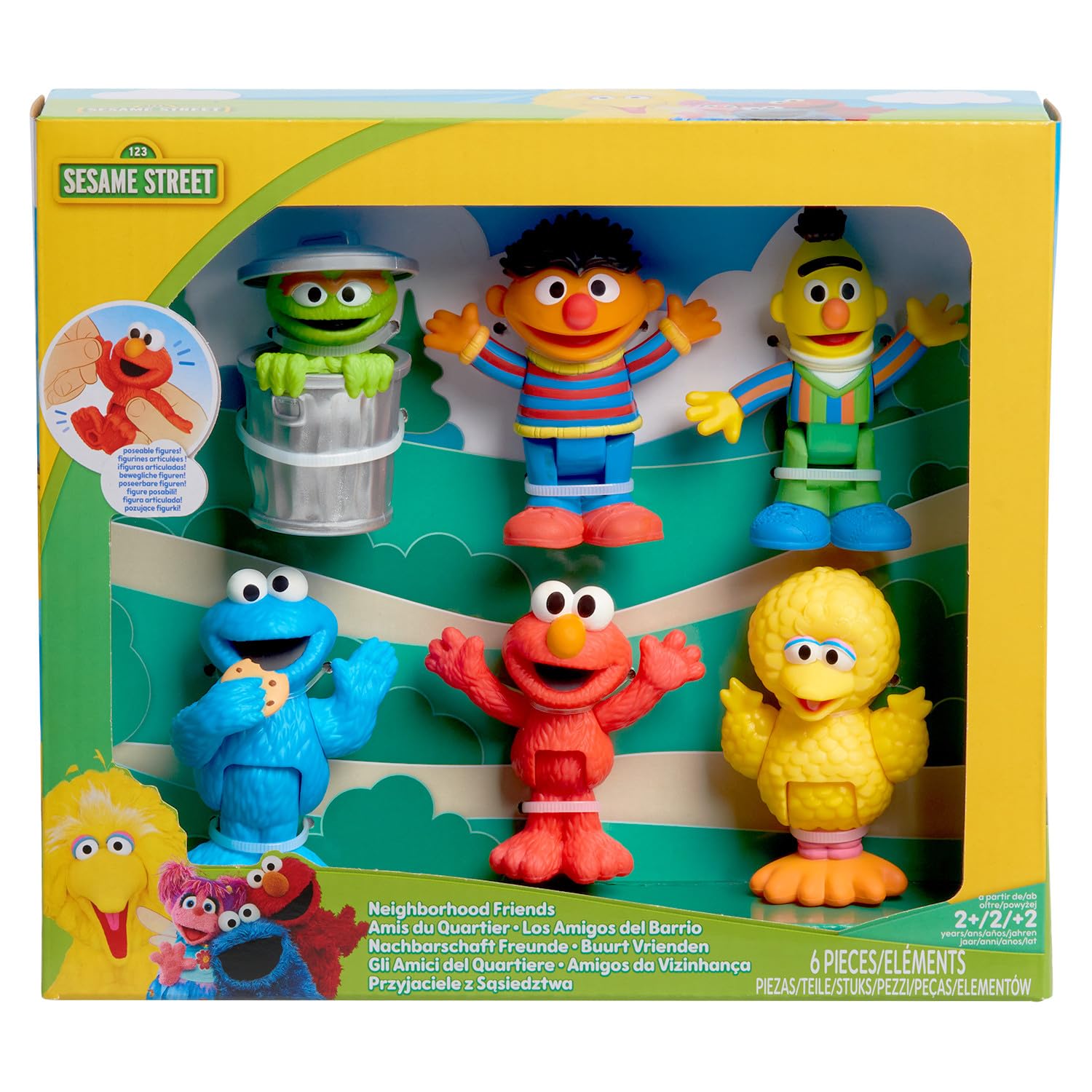 Just Play Sesame Street Neighborhood Friends 6-Pack Collectible Figures | 8 cm Figures | Ages 2+ 6