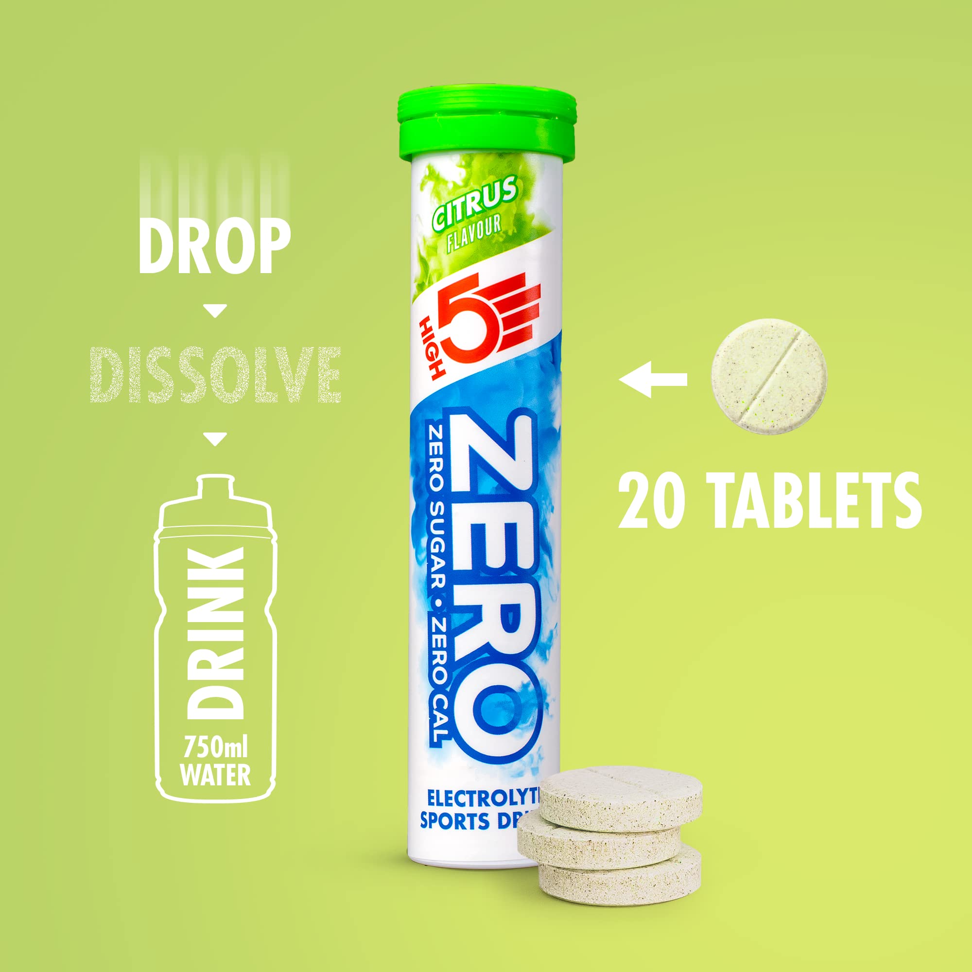 HIGH5 ZERO Electrolyte Tablets | Sugar-Free Hydration with Vitamin C | Citrus Flavor | 160 Tablets (8 x 20) 3