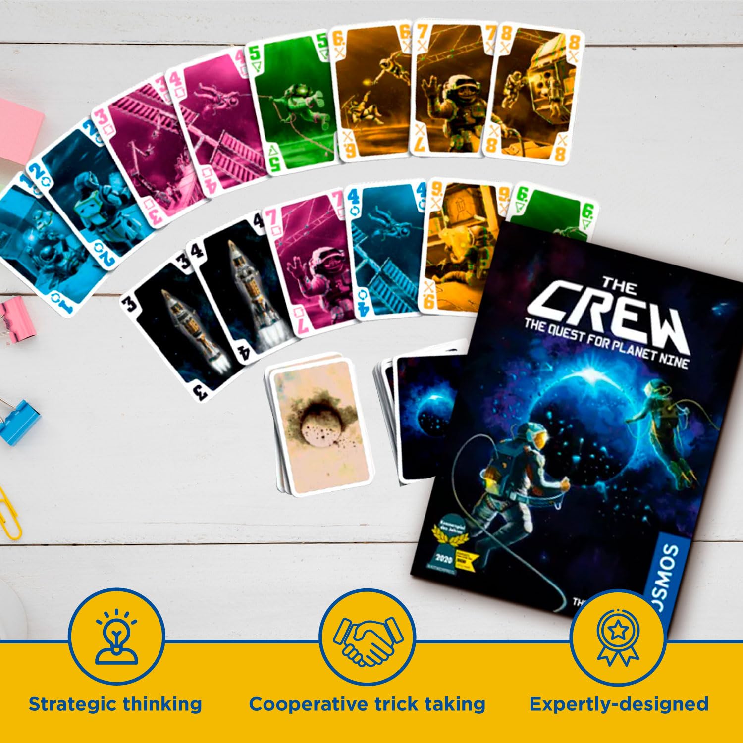 Thames & Kosmos The Crew: The Quest For Planet Nine Cooperative Trick Taking Game | 3-5 Players | Ages 10+ 6