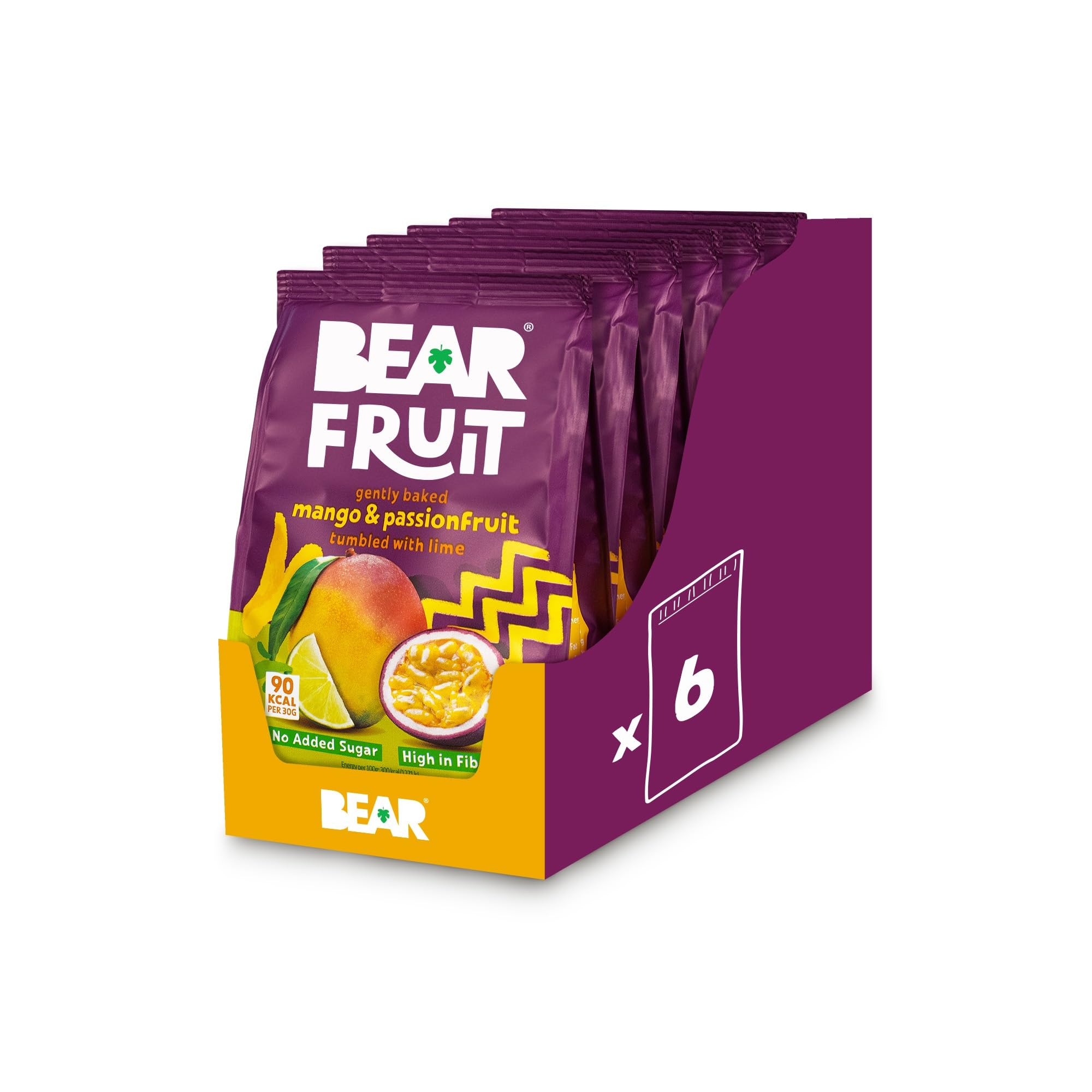 BEAR Fruit Mango & Passionfruit Sharing Pack - 7 Pouches of Gently Baked Fruit, 85g Total