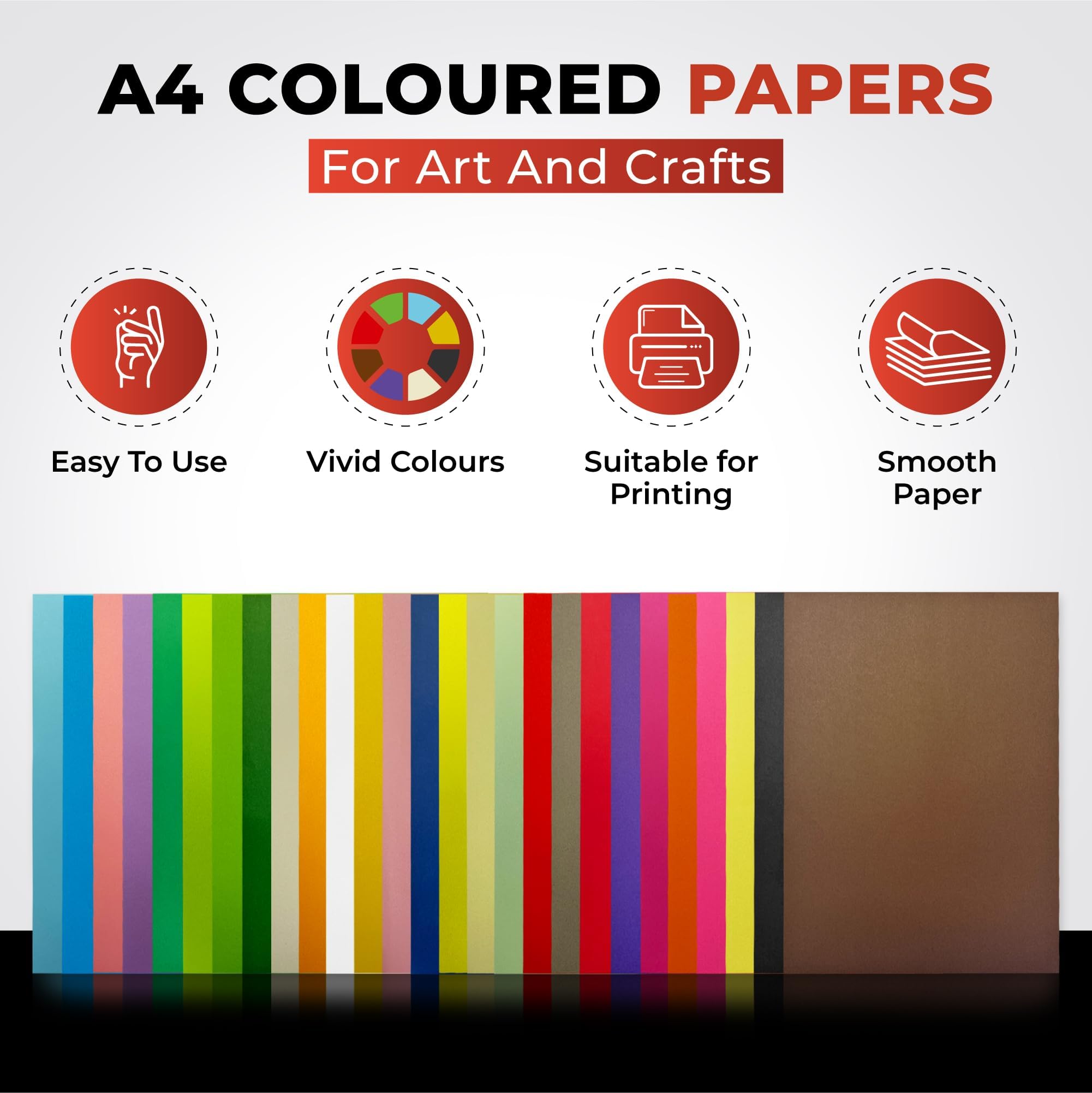 Janrax Blue A4 Coloured Paper 100 Sheets | 75gsm Weight | Ideal for Crafts & Printing