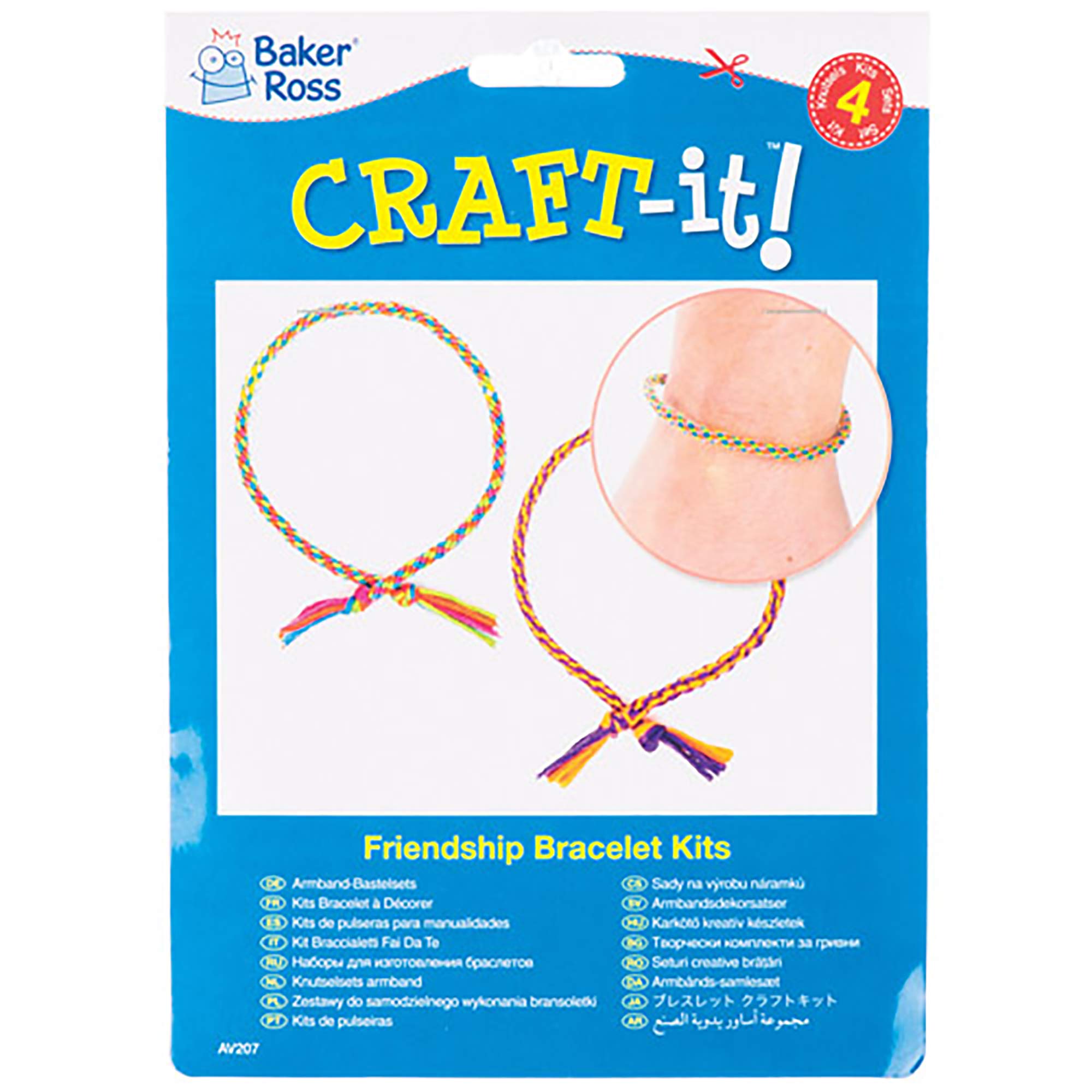 Baker Ross Make Your Own Braided Friendship Bracelets Kit - 4 Pack | Ages 8+ | Foam & Thread 7
