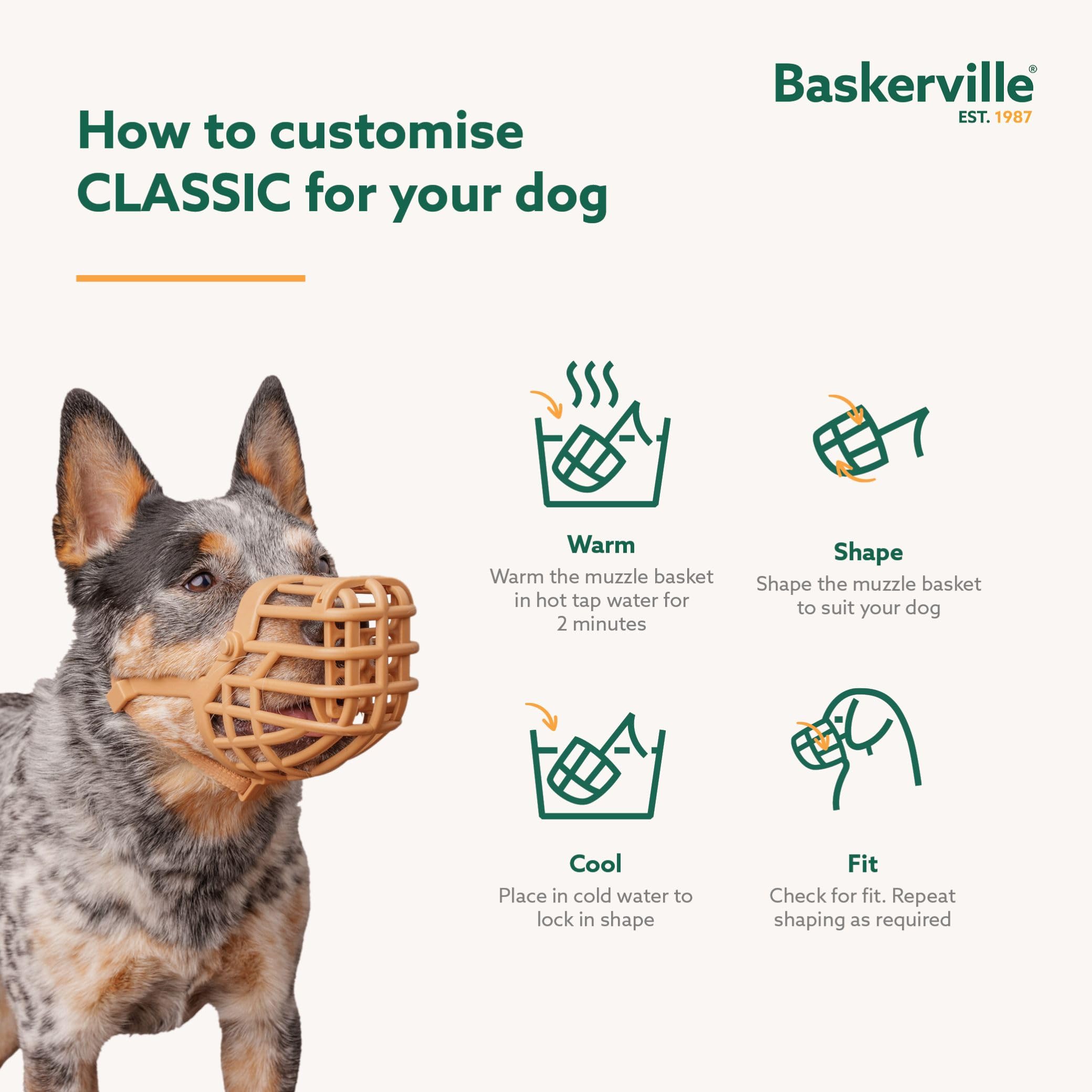 Baskerville Classic Basket Muzzle - Size 10 Brown | Prevents Biting & Scavenging | Allows Drinking & Panting 6