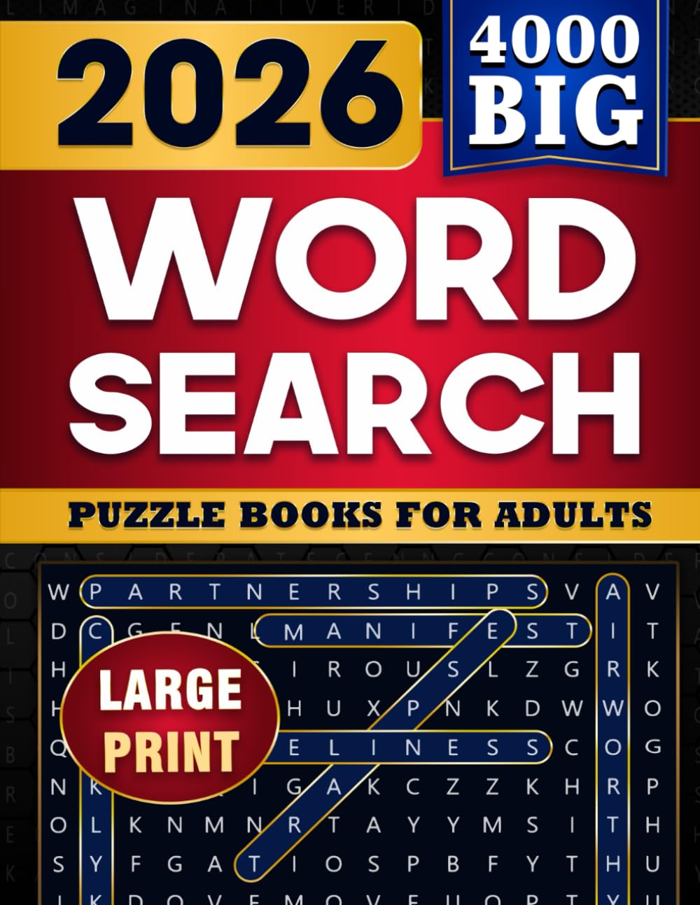 Elowen Publisher - BIG 4000 Word Search Puzzle Book for Adults | Large Print | Paperback