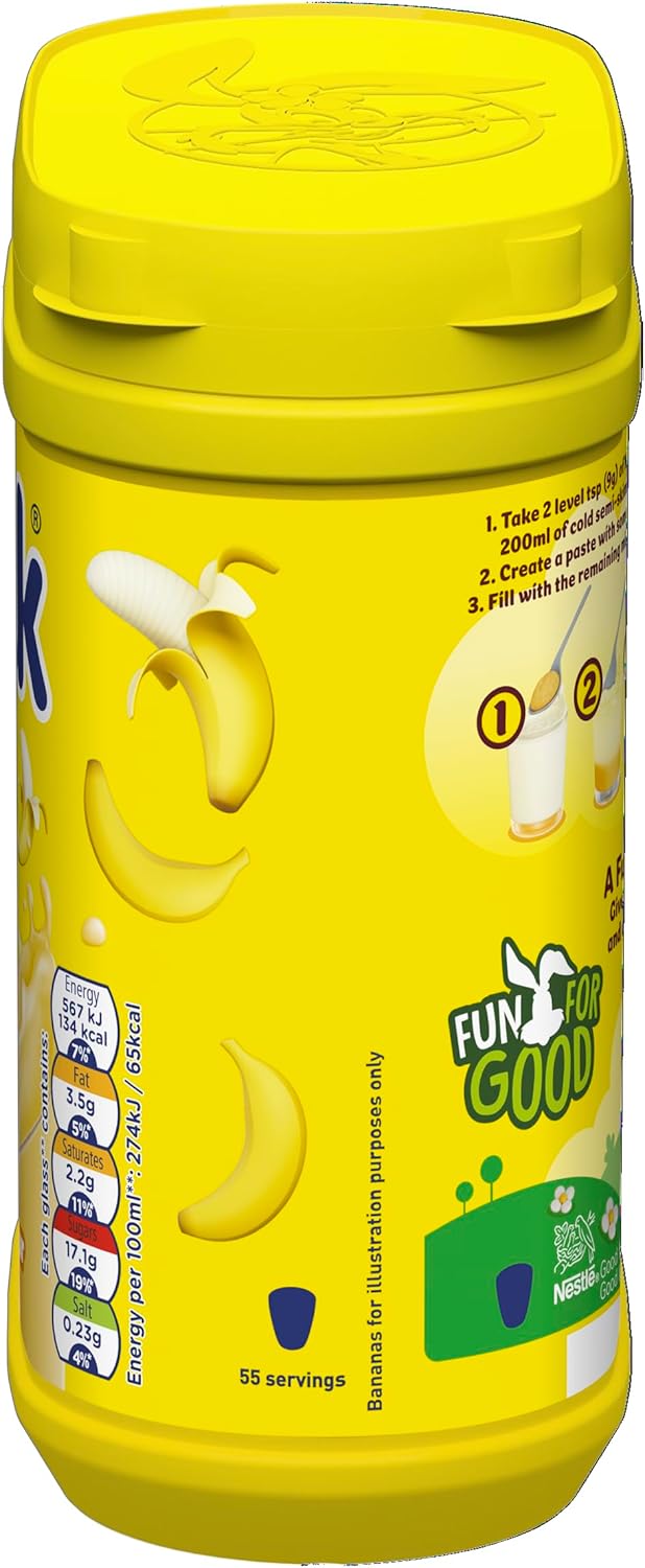 Nesquik Bananen-Milchshake-Mix 500 g – glutenfreies Pulver ohne künstliche Farb- oder Aromastoffe 3