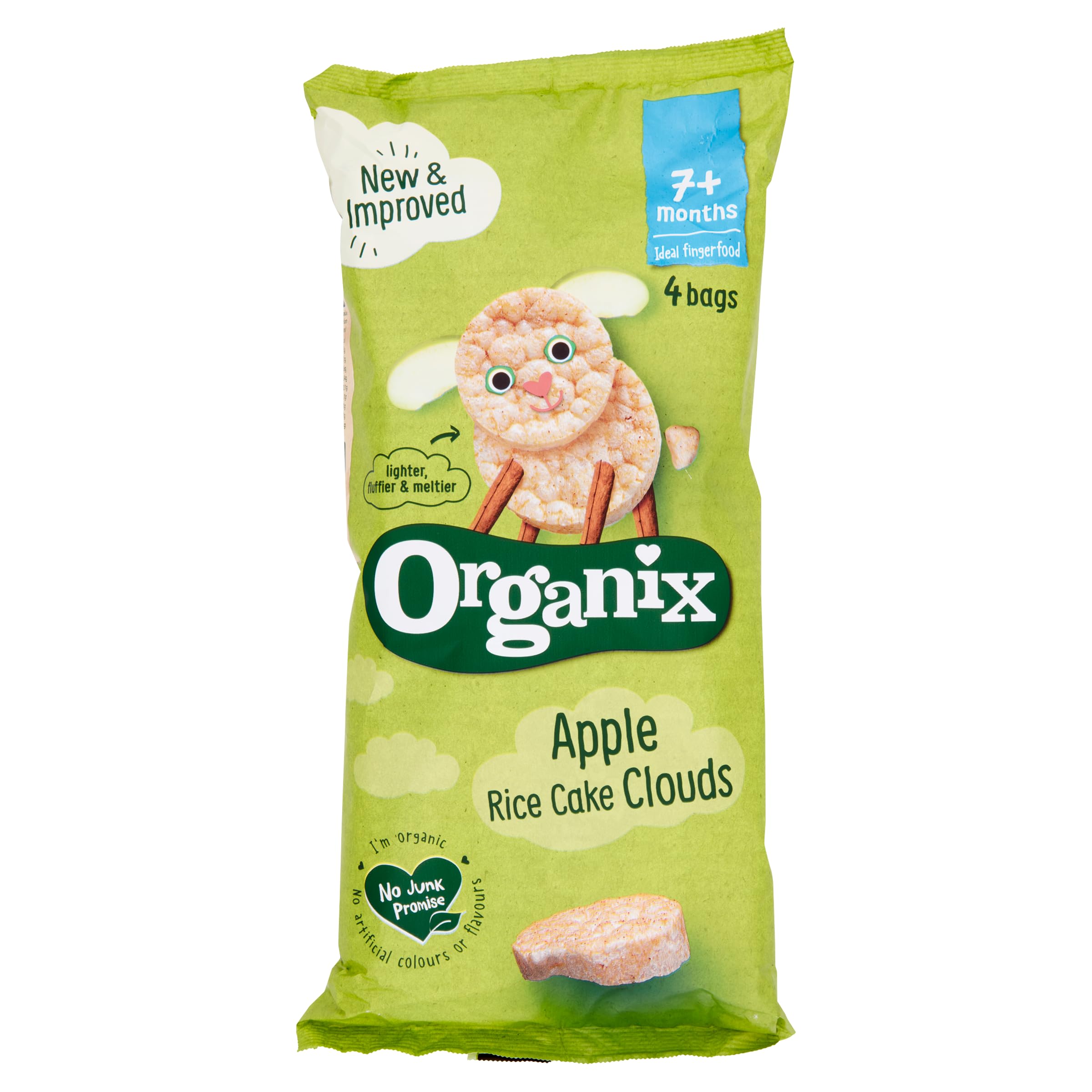 Organix Apple Organic Rice Cake Clouds Baby Snack - Gluten Free, Pack of 20 8