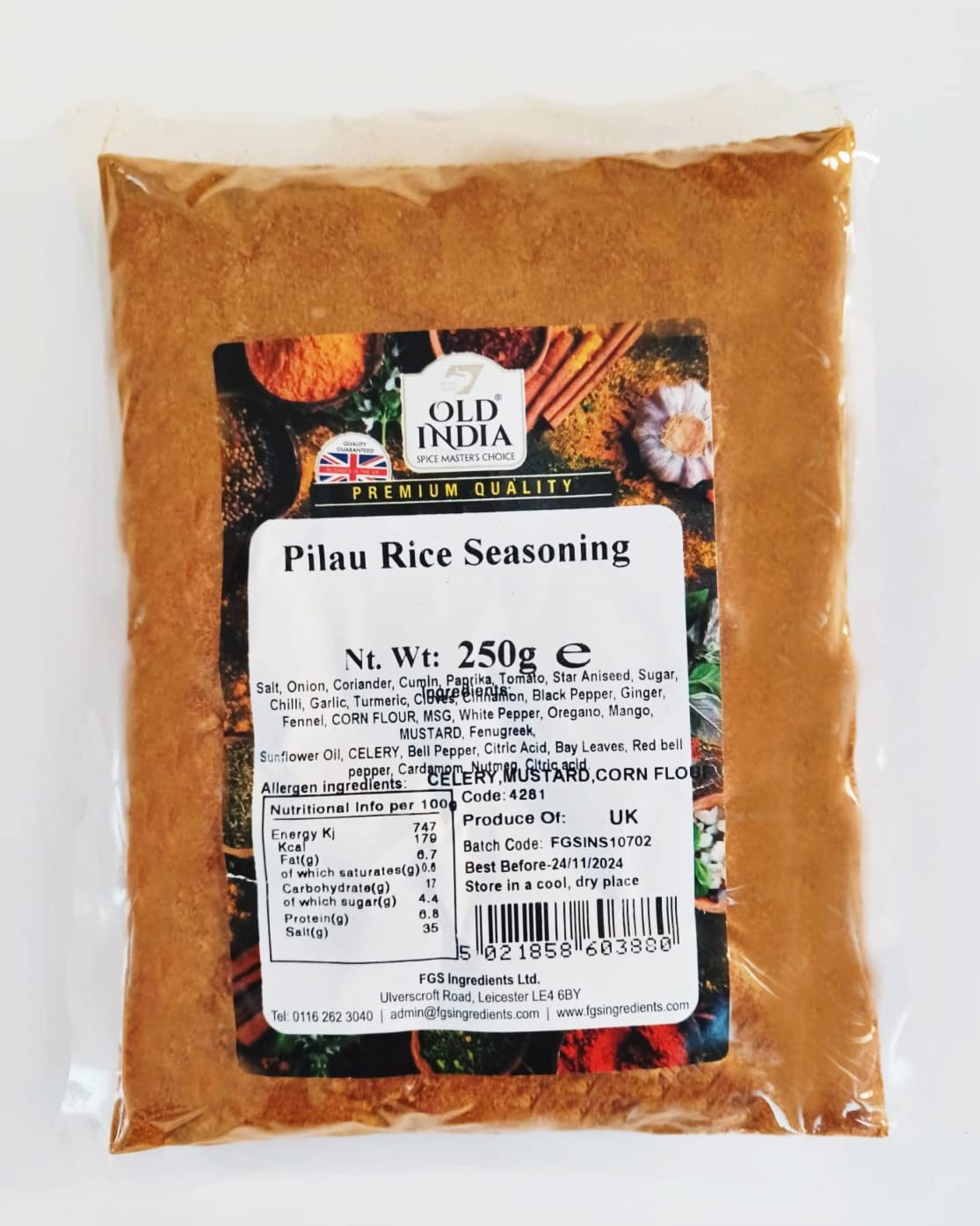 Old India Pilau Rice Seasoning Powder - 250g Natural & GMO Free Spice Mix 1