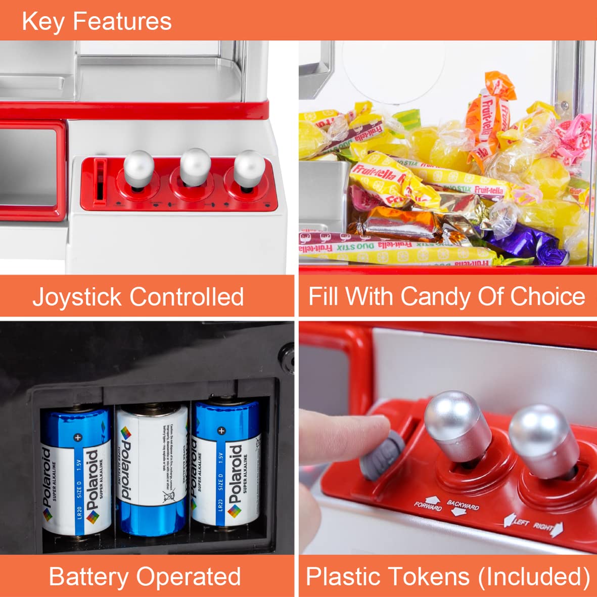 Global Gizmos Candy Grabber Machine - Battery Operated Kids Game | Retro Arcade Attraction | Novelty Sweets Dispenser 3