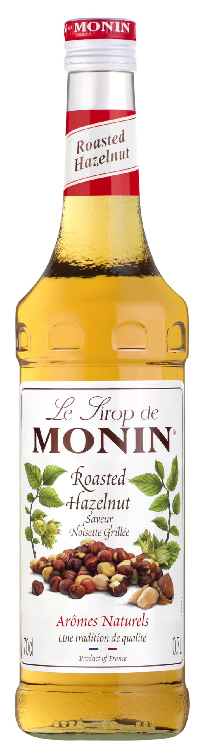 Monin Roasted Hazelnut Syrup - Intense Nutty Flavor | 700ml Glass Bottle | Vegan, Kosher