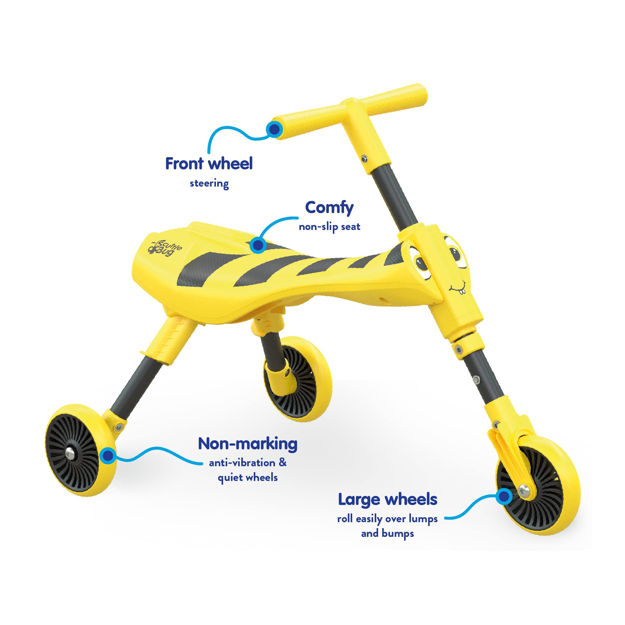 Scuttlebug 3-Wheel Foldable Ride-On Tricycle - Fun Push Bike for 1-3 Year Olds 4