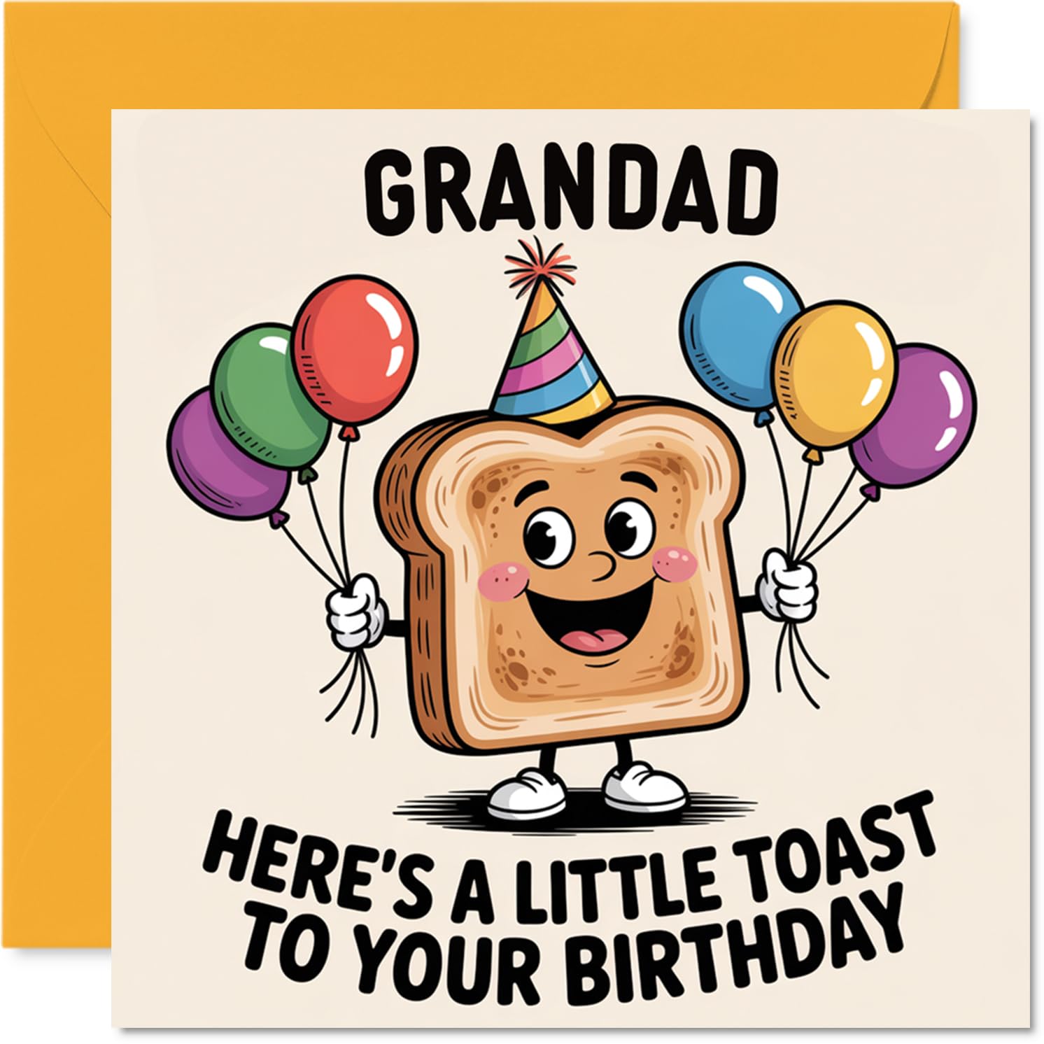 Stuff4 Grandad Birthday Card - A Little Toast To You | 145mm x 145mm | Blank Inside
