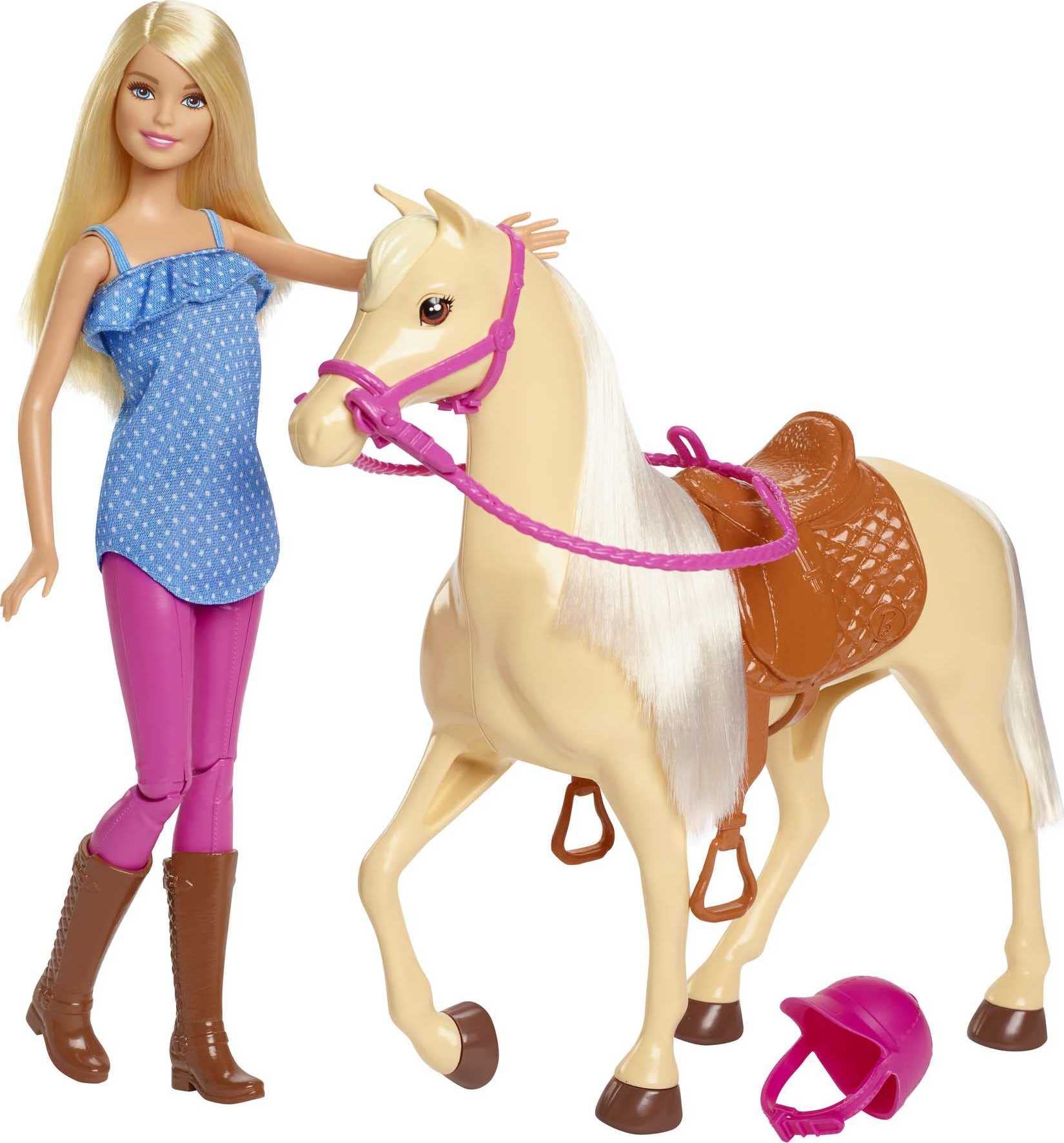 Barbie-Puppe und Pferde-Spielset – Reitabenteuer für Kinder ab 3 Jahren 3