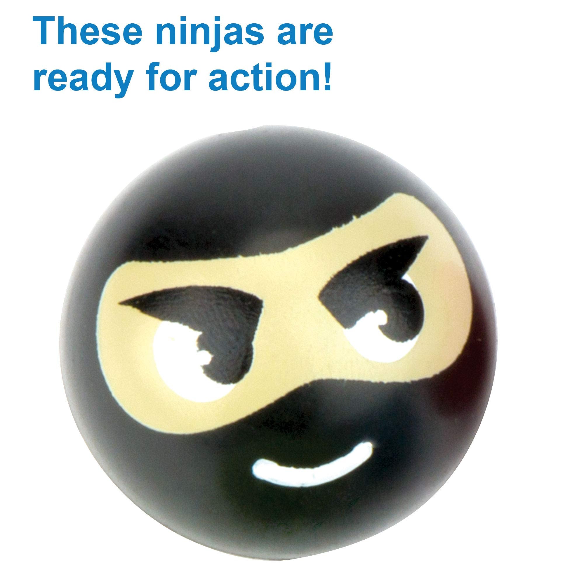 Baker Ross Ninja Jet Balls - Pack of 8 Bouncy Balls, 32mm, Assorted Colors 6