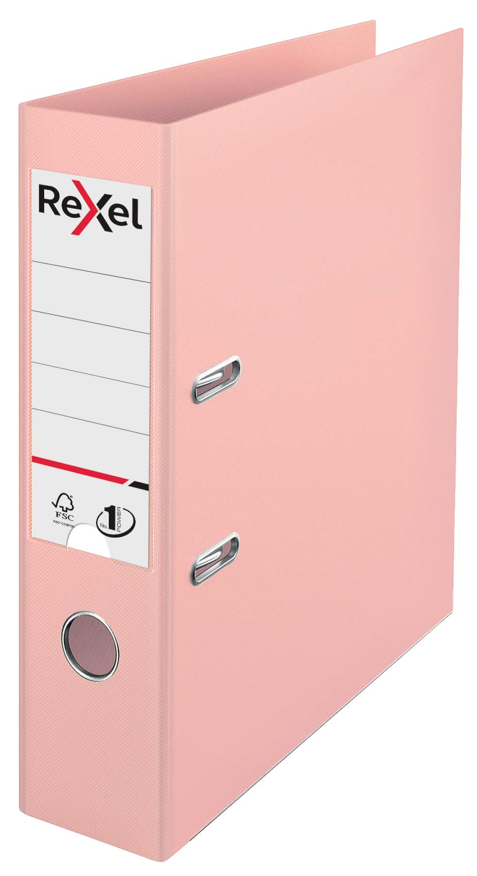 Rexel No.1 Power A4 Lever Arch File - 75mm Spine | 500 Sheet Capacity | Pastel Peach Polypropylene
