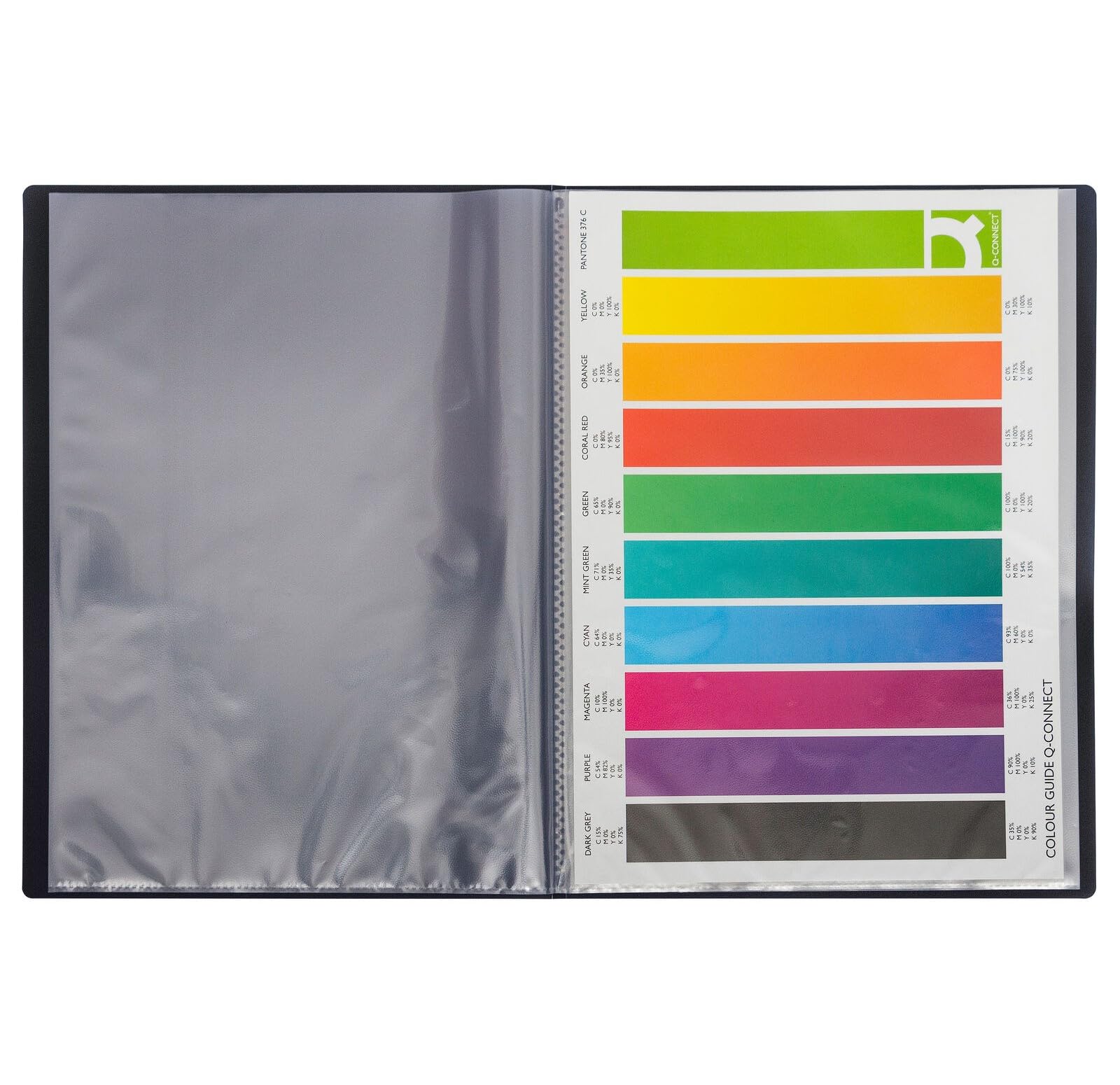 Q-Connect Polypropylene Display Book - 10 Pockets | A4 Size | Black | KF01248