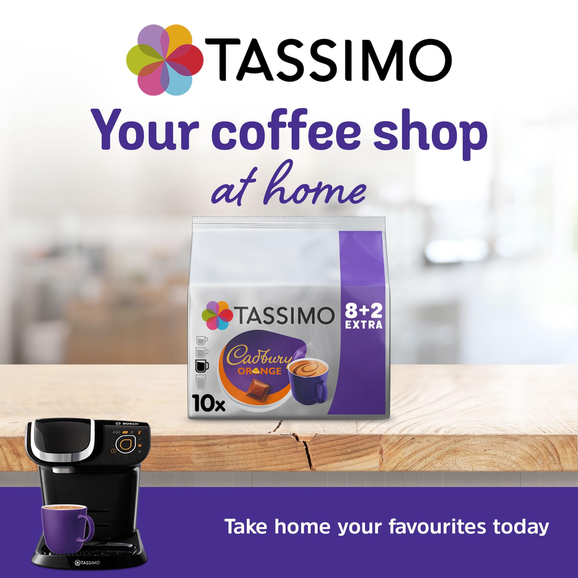 Cadbury Orange Hot Chocolate Tassimo Pods x50 (Pack of 5) - Rich Cocoa & Citrus Blend