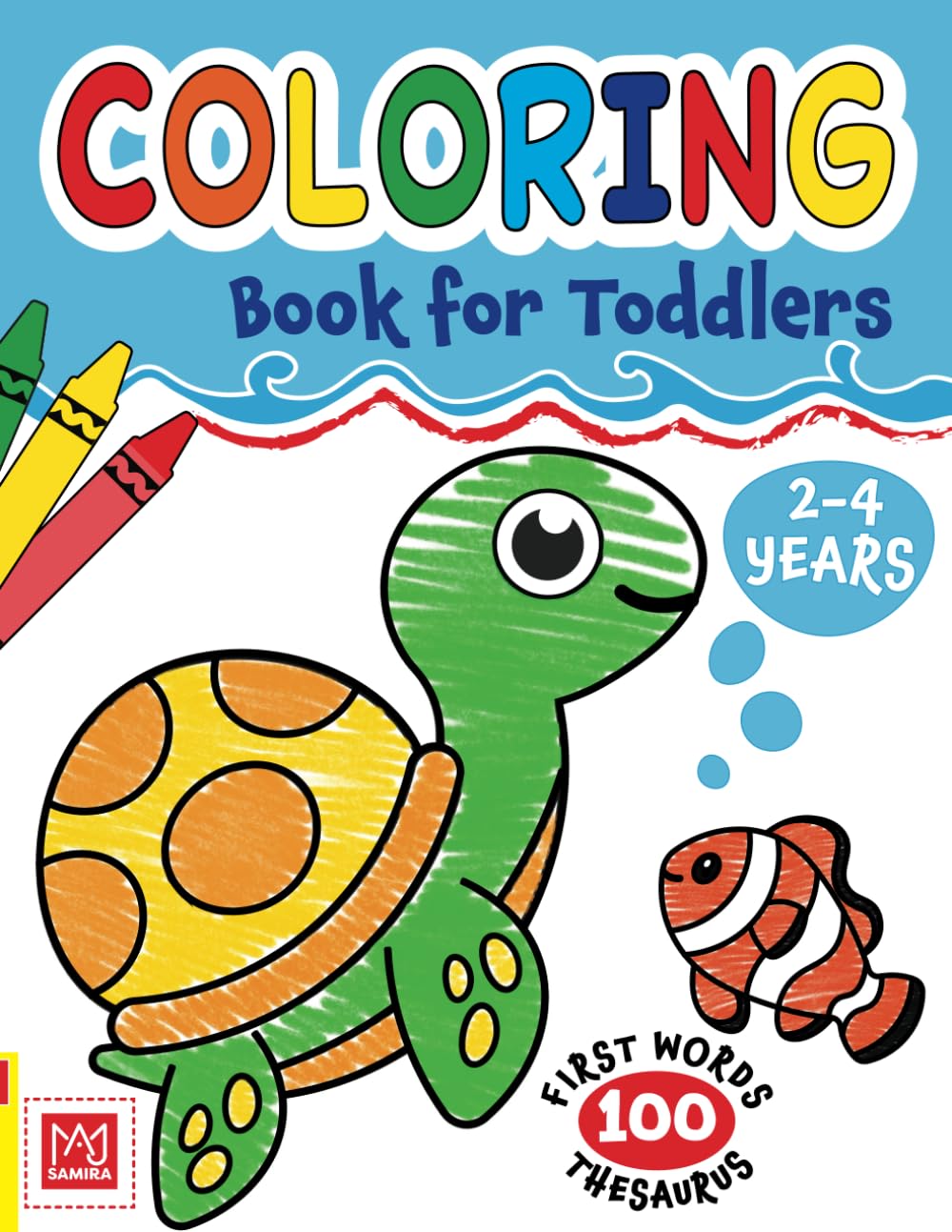 Coloring Book for Toddlers 2-4 years: Cute Animals and Simple Pictures | Paperback | Large Print
