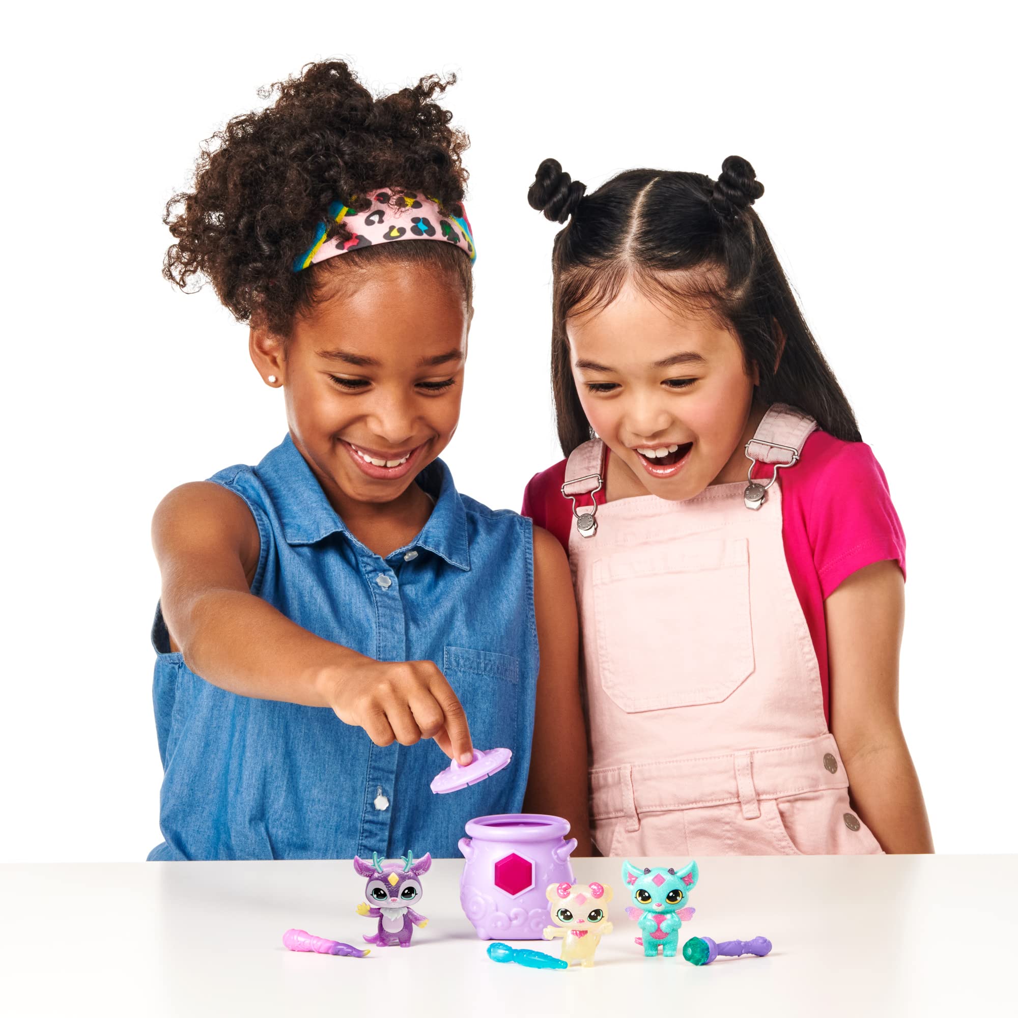 Magic Mixies Mixlings Sparkle Magic Mega 4 Pack with Mystery Mixling, 3 Magic Wands, and Cauldron for Kids 3