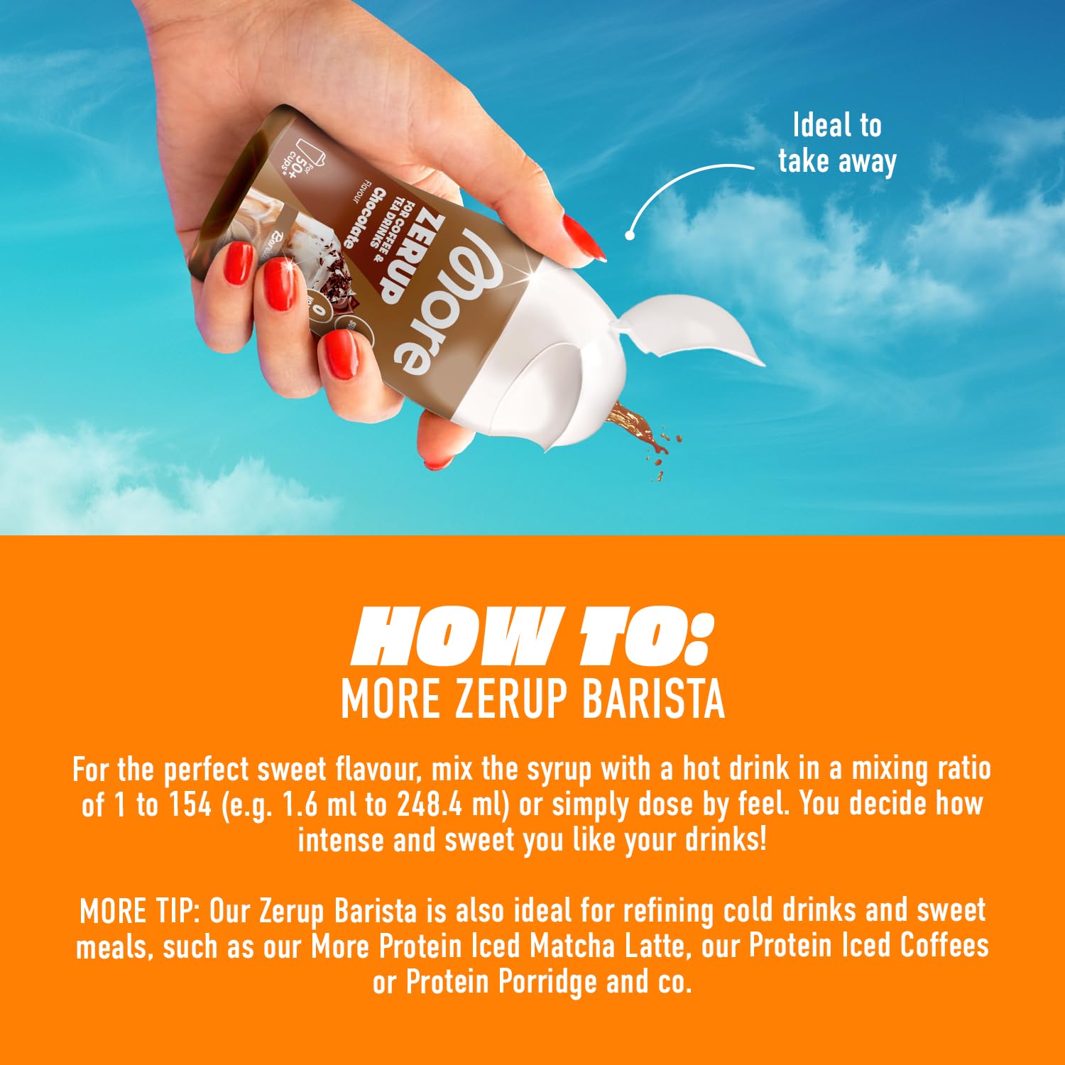 MORE NUTRITION Barista Zerup Hazelnut - Zero Calories | 65 ml | For Hot Beverages 3