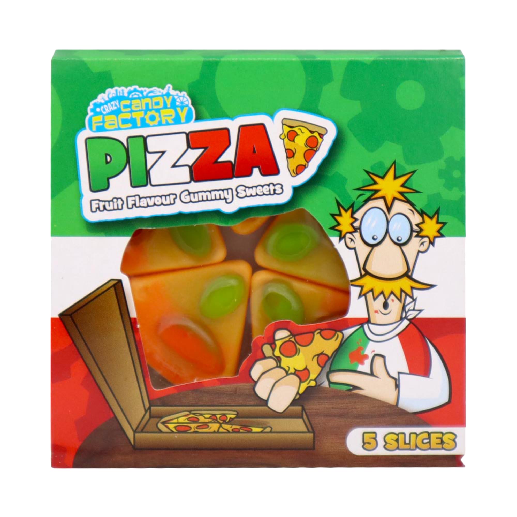 Crazy Candy Factory Pizza Slices Fruit Flavoured Gummies - 24 Pack Multipack | Chewy Candy