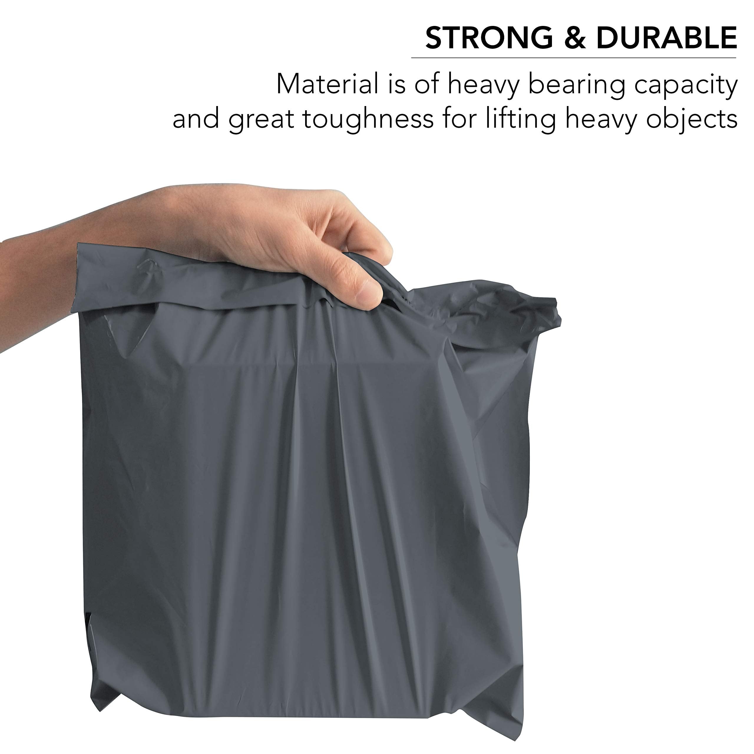 iSOUL Strong Grey Plastic Mailing Bags - 10 x 14 Inch, 100 Count | Water Resistant 4