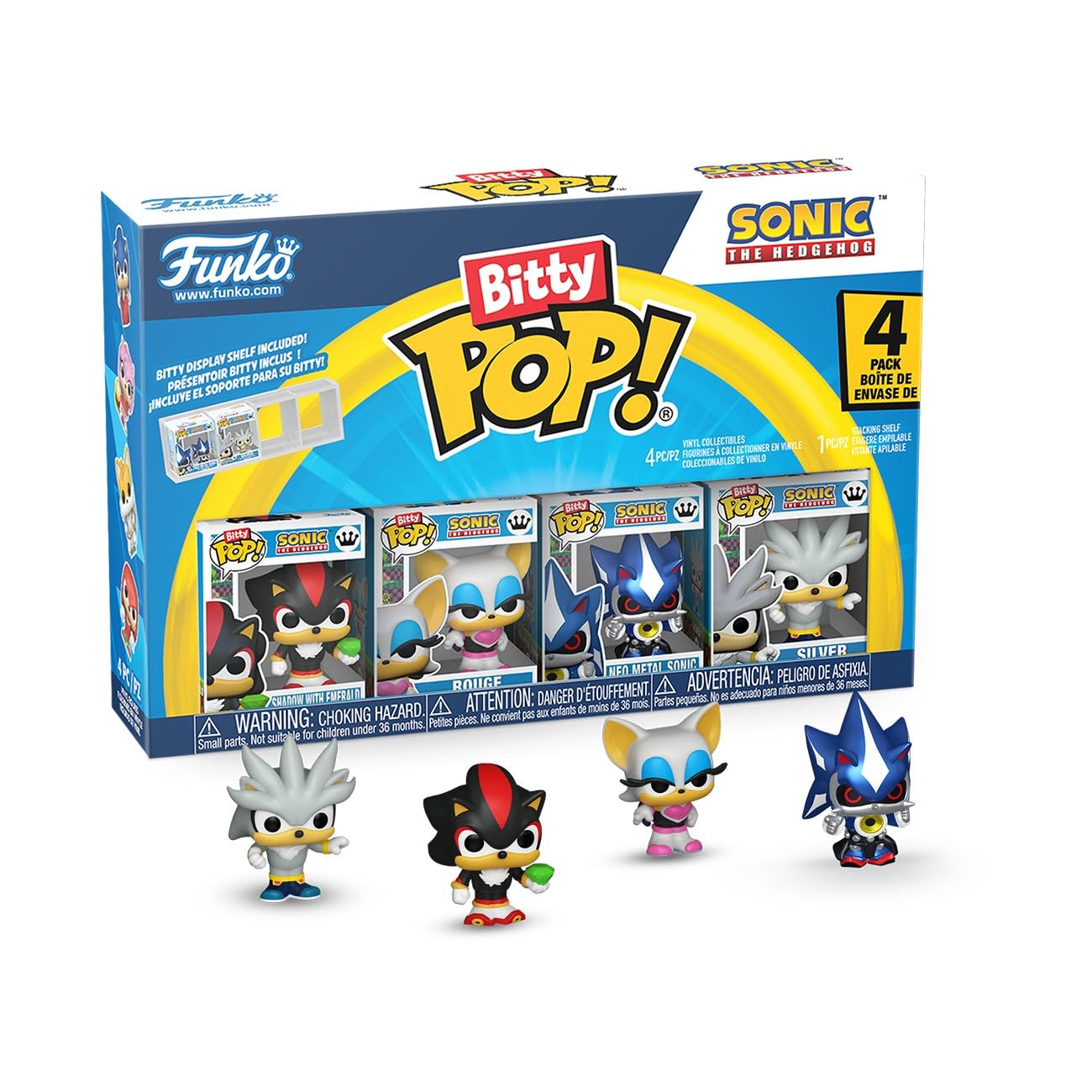 Funko Bitty POP! Sonic The Hedgehog 4-Pack: Shadow, Rouge, Neo Metal Sonic & Silver 1
