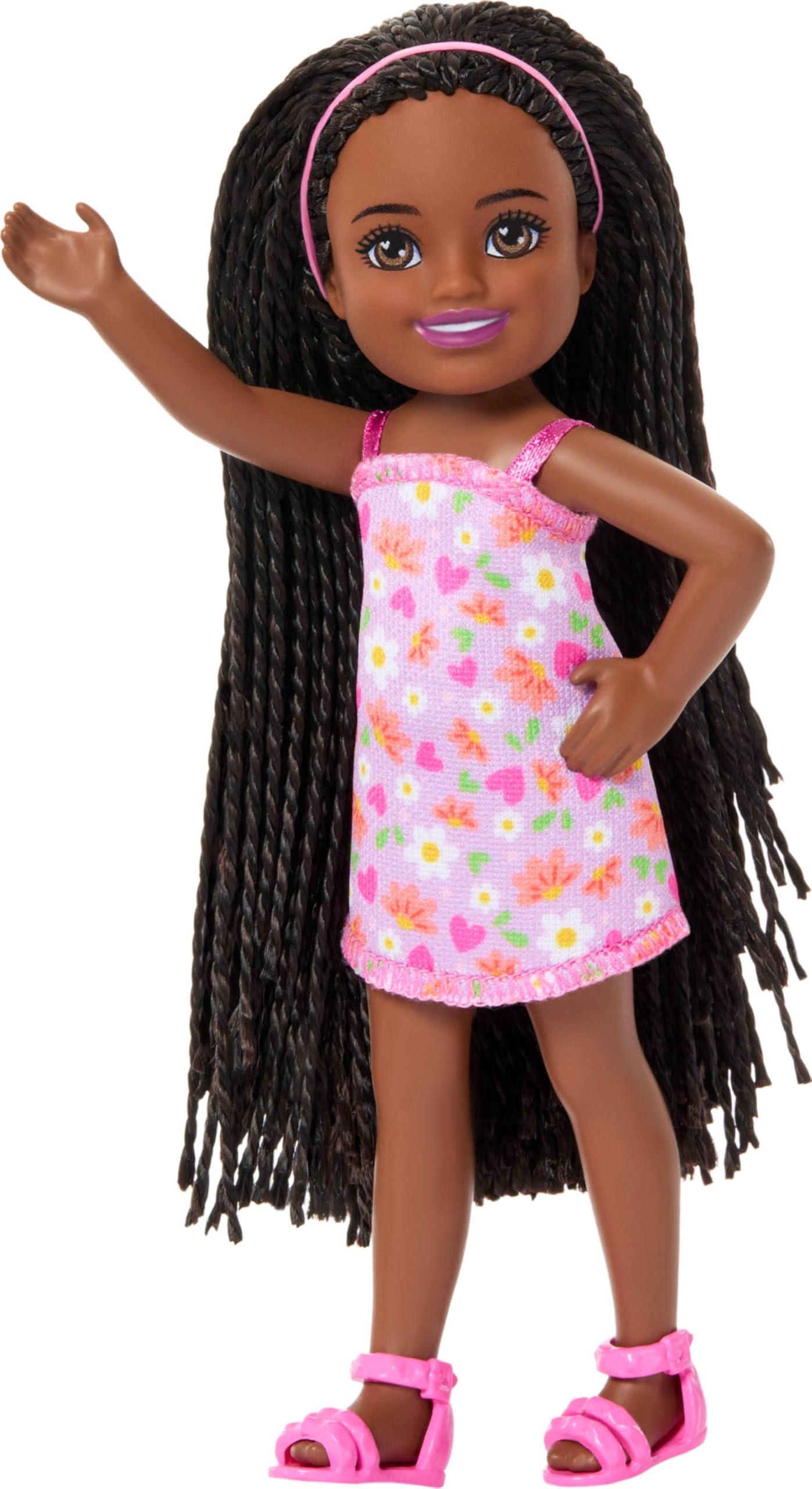 Barbie Club Chelsea Doll - 6-Inch Ari with Braided Hair & Purple Flower Dress 11