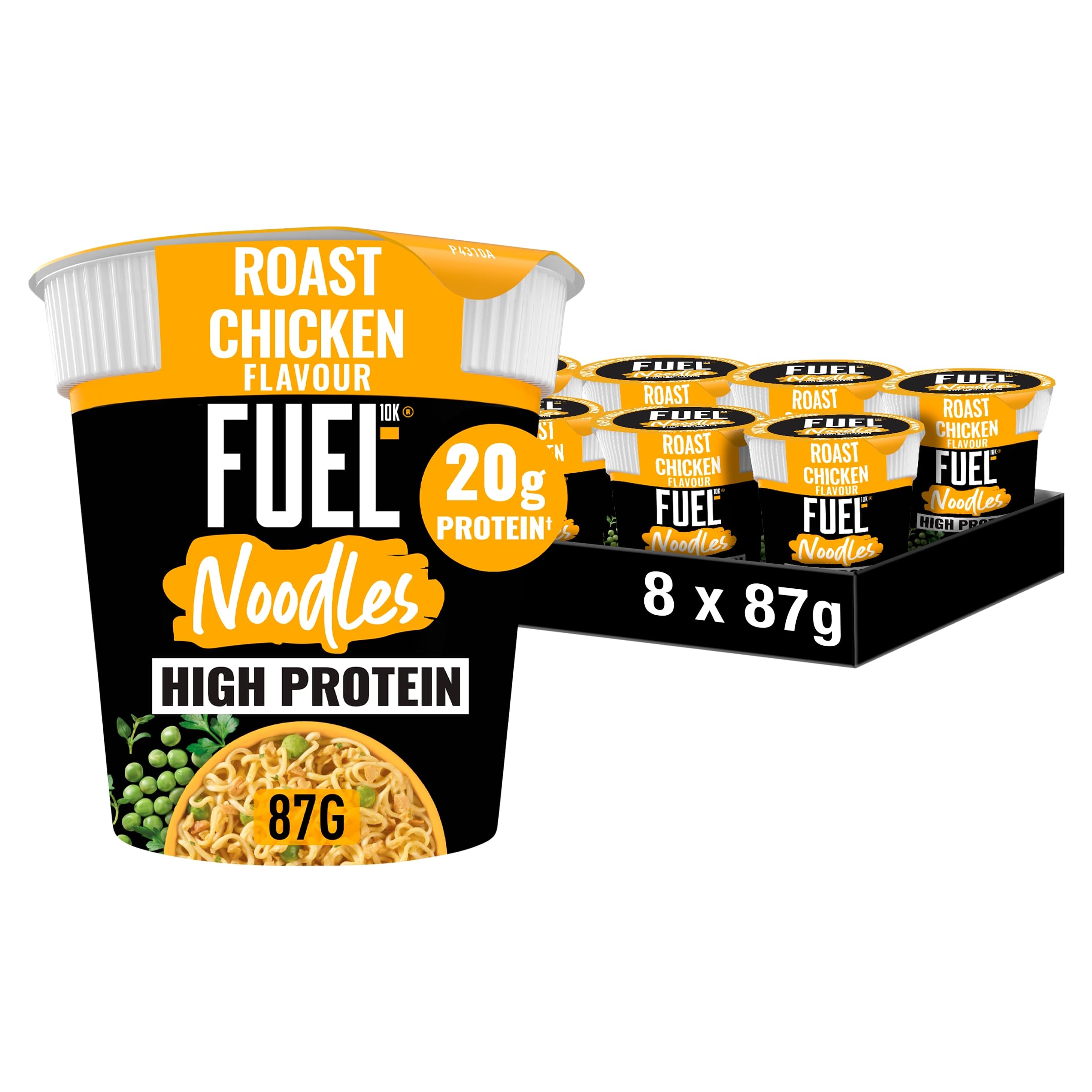 FUEL10K Roast Chicken High Protein Instant Noodles Pot - 20g Protein | Pack of 8