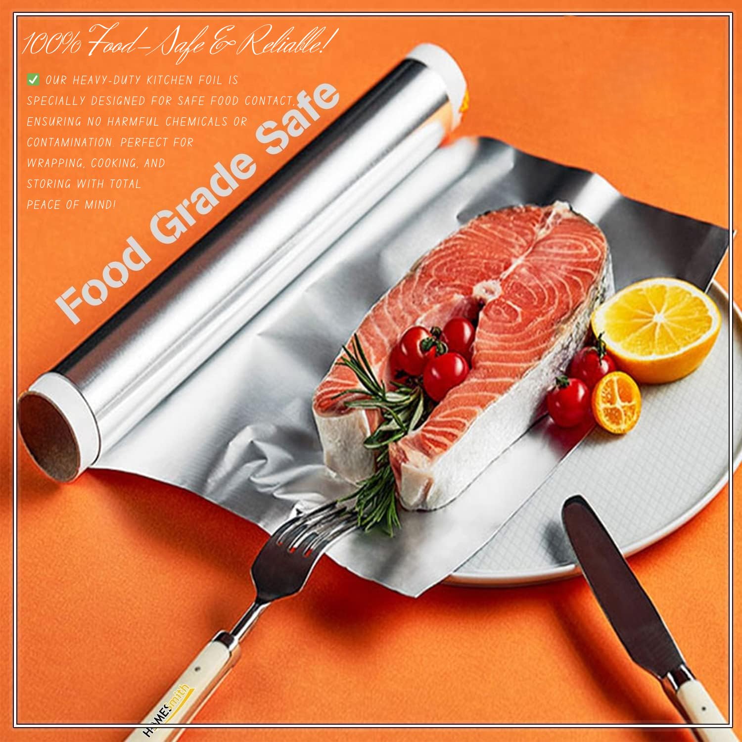 STERLING PRODUCTS Heavy Duty Aluminum Foil Roll - 30m x 30cm for Cooking & Storage