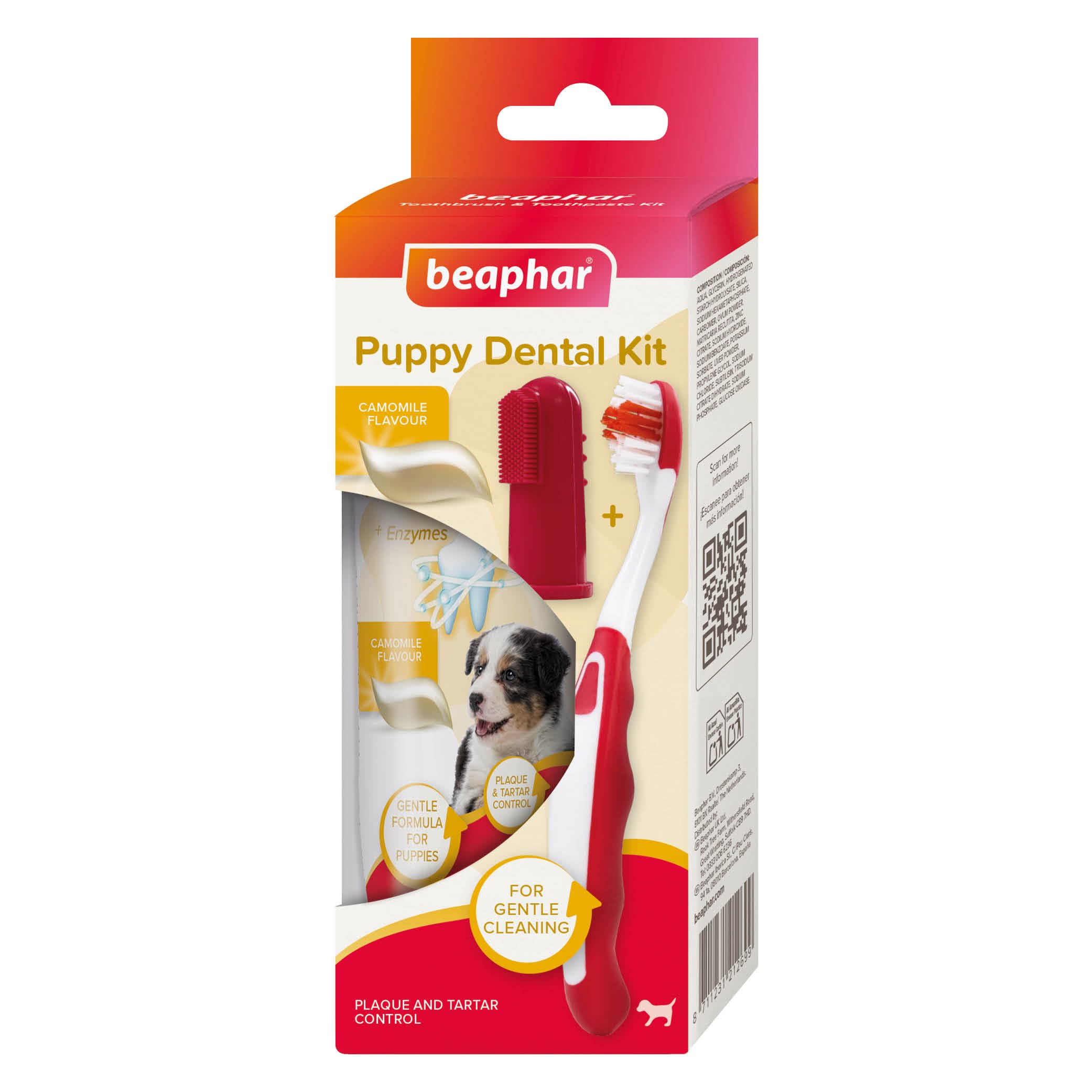 Beaphar Puppy Dental Care Kit - Toothbrush, Finger Brush & Camomile Toothpaste | 3 Items