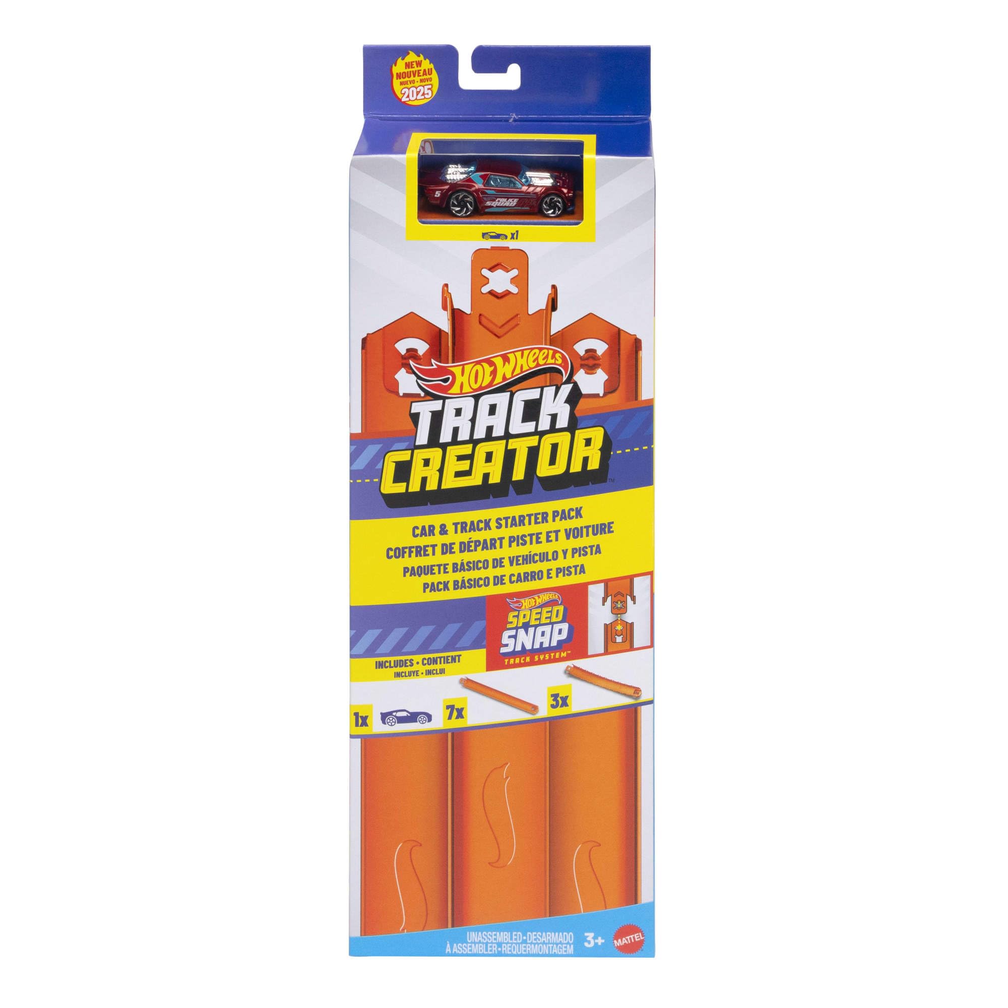 Hot Wheels Track Creator Starter Pack - 10 Feet Track | Includes 1:64 Car | Ages 3+ | Model JDW43