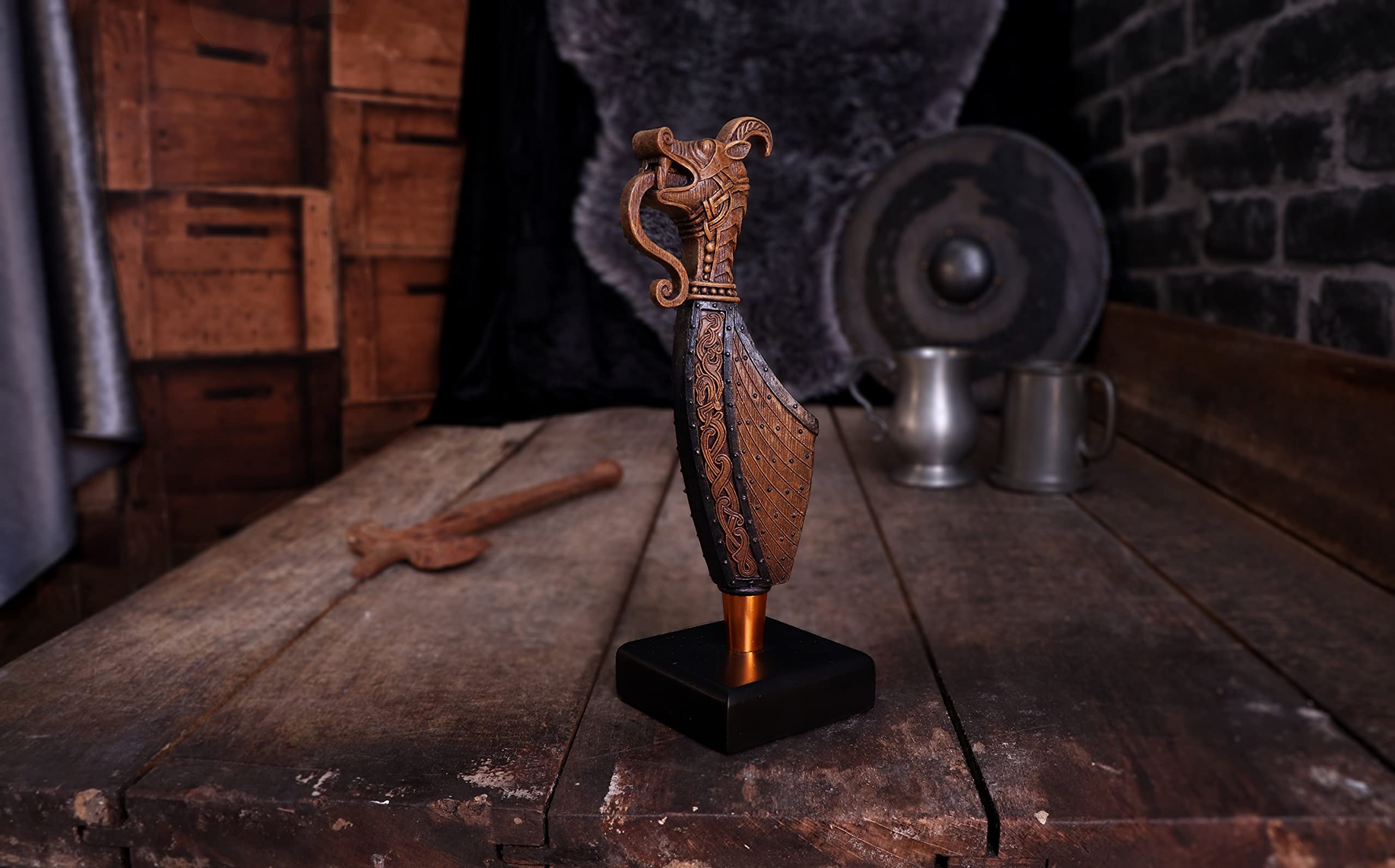 Nemesis Now Danegeld Viking Range – Drakkar-Langschifffigur in Bronze 9
