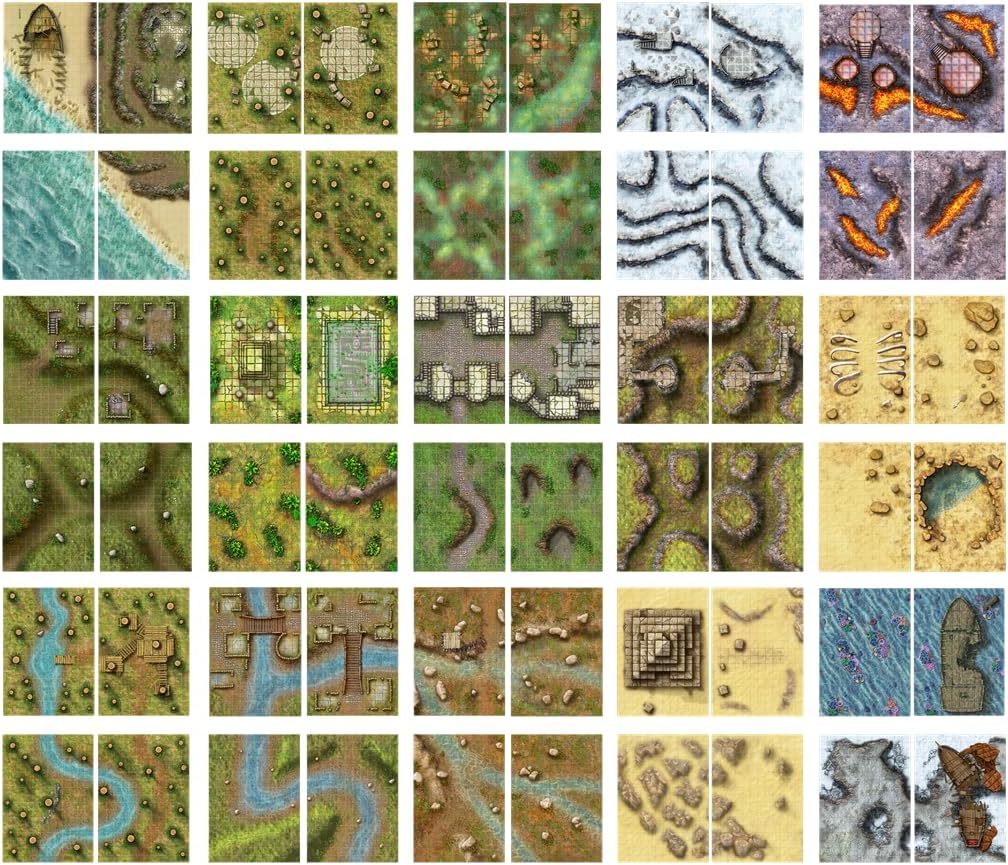 Loke BattleMats – Riesiges Buch der Battle Mats – Wilds, Wrecks &amp; Ruins – Spielzubehör 3